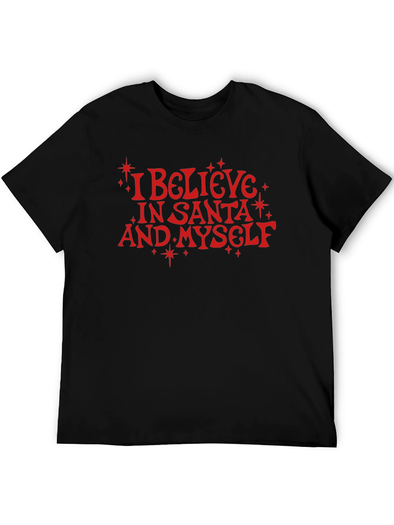 I Believe in Santa and Myself Black Tee