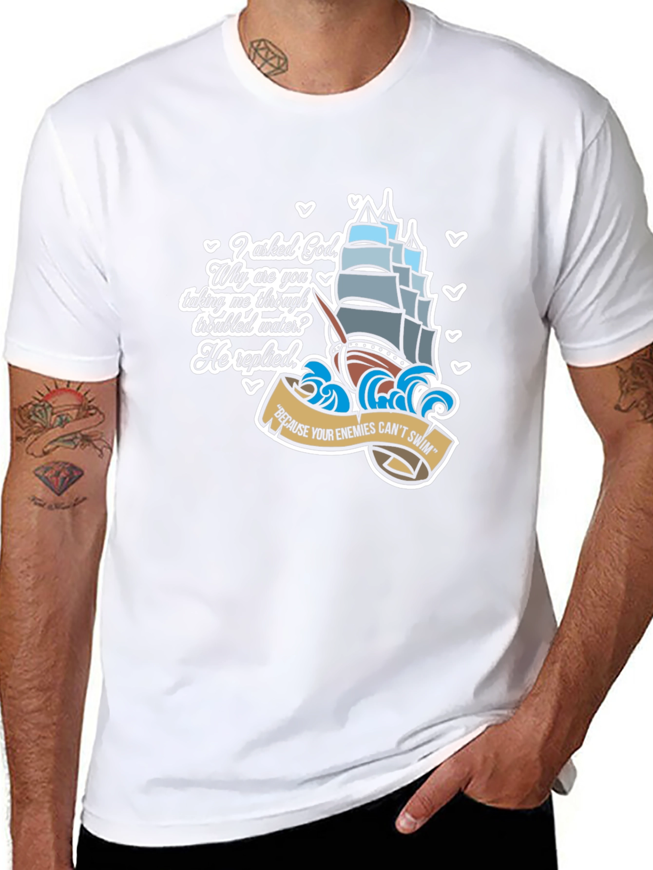 Gods Ship T-Shirt - Enemies Cant Swim