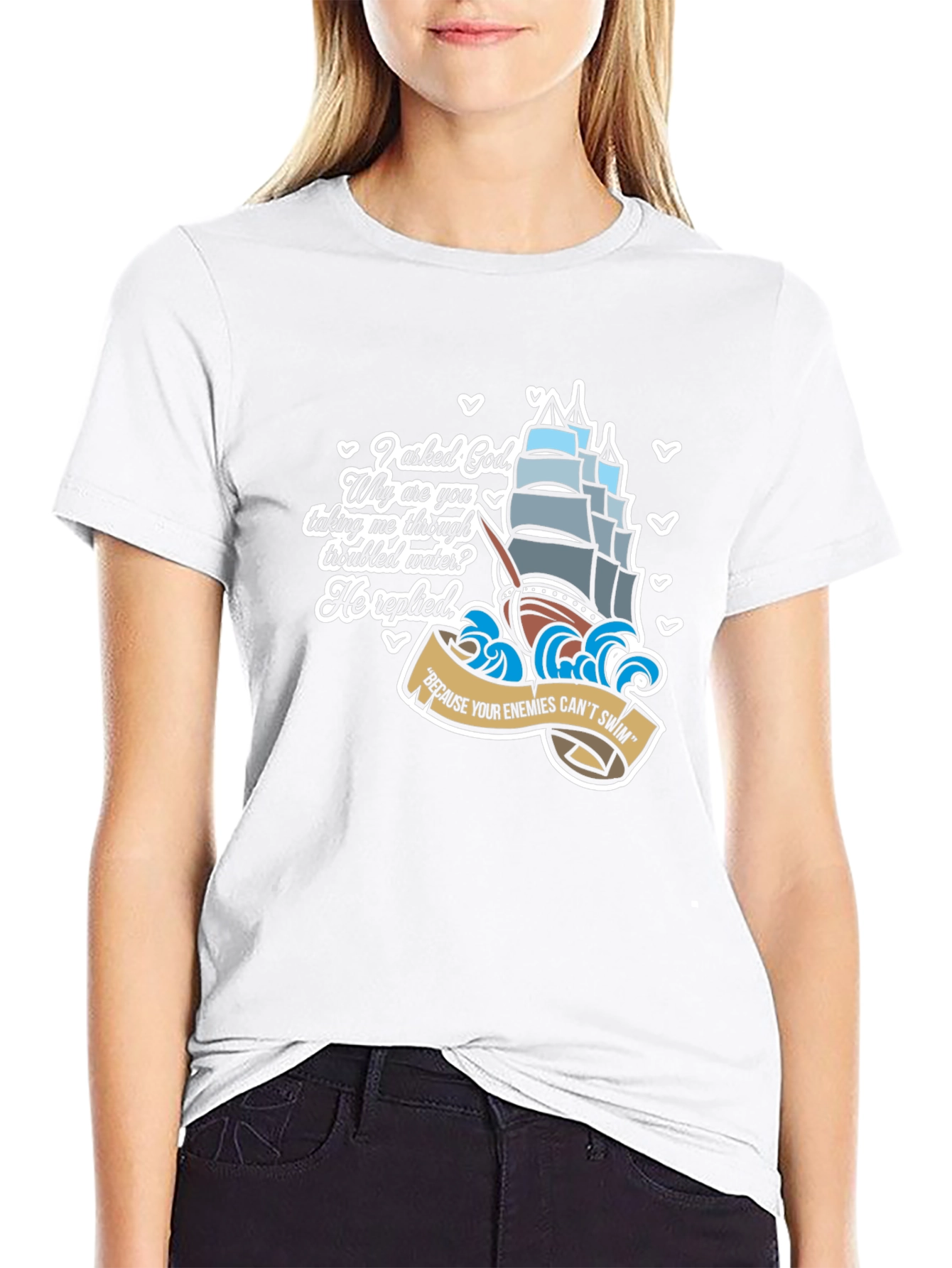 Gods Ship T-Shirt - Enemies Cant Swim