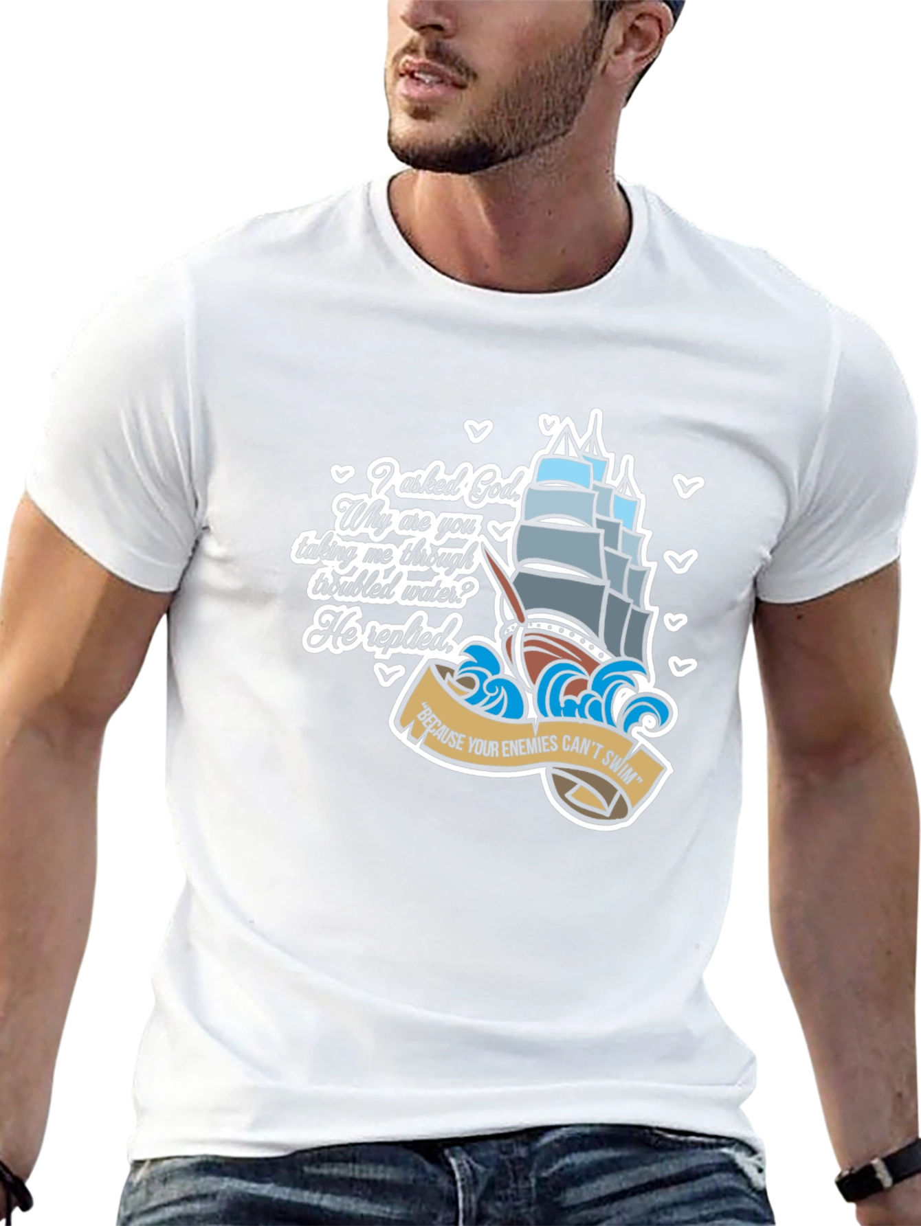 Gods Ship T-Shirt - Enemies Cant Swim
