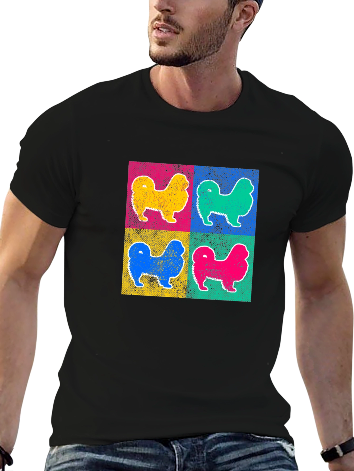Pop Art Dog Graphic Tee - Retro Style