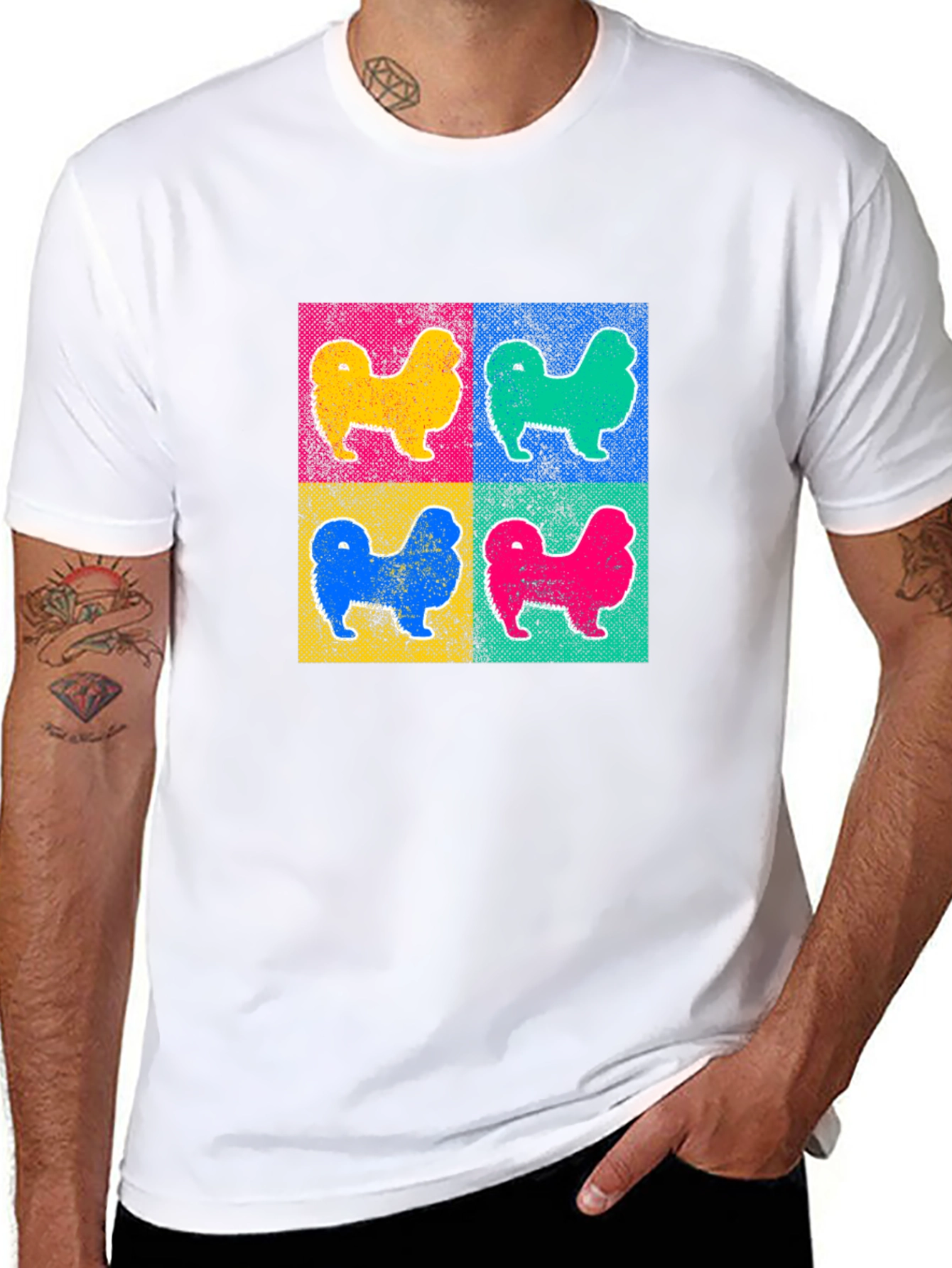 Pop Art Dog Graphic Tee - Retro Style