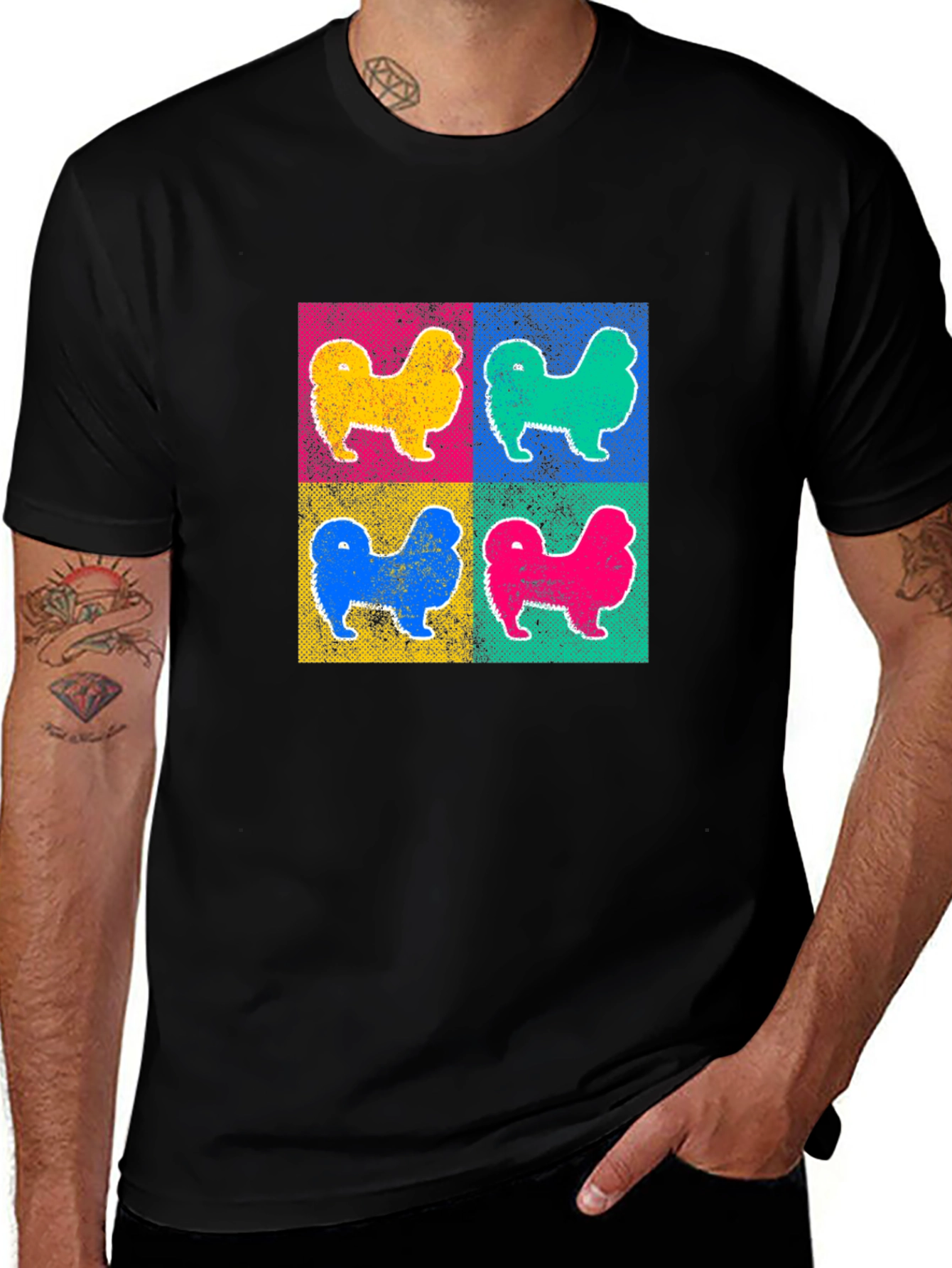 Pop Art Dog Graphic Tee - Retro Style