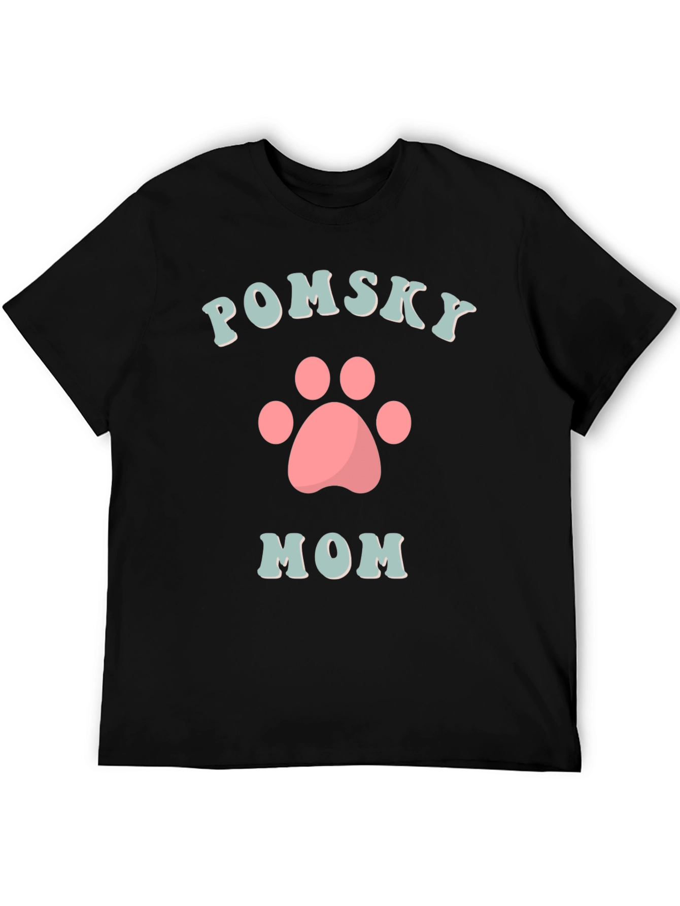 Pomsky Mom T-Shirt Cute Dog Paw Graphic Tee