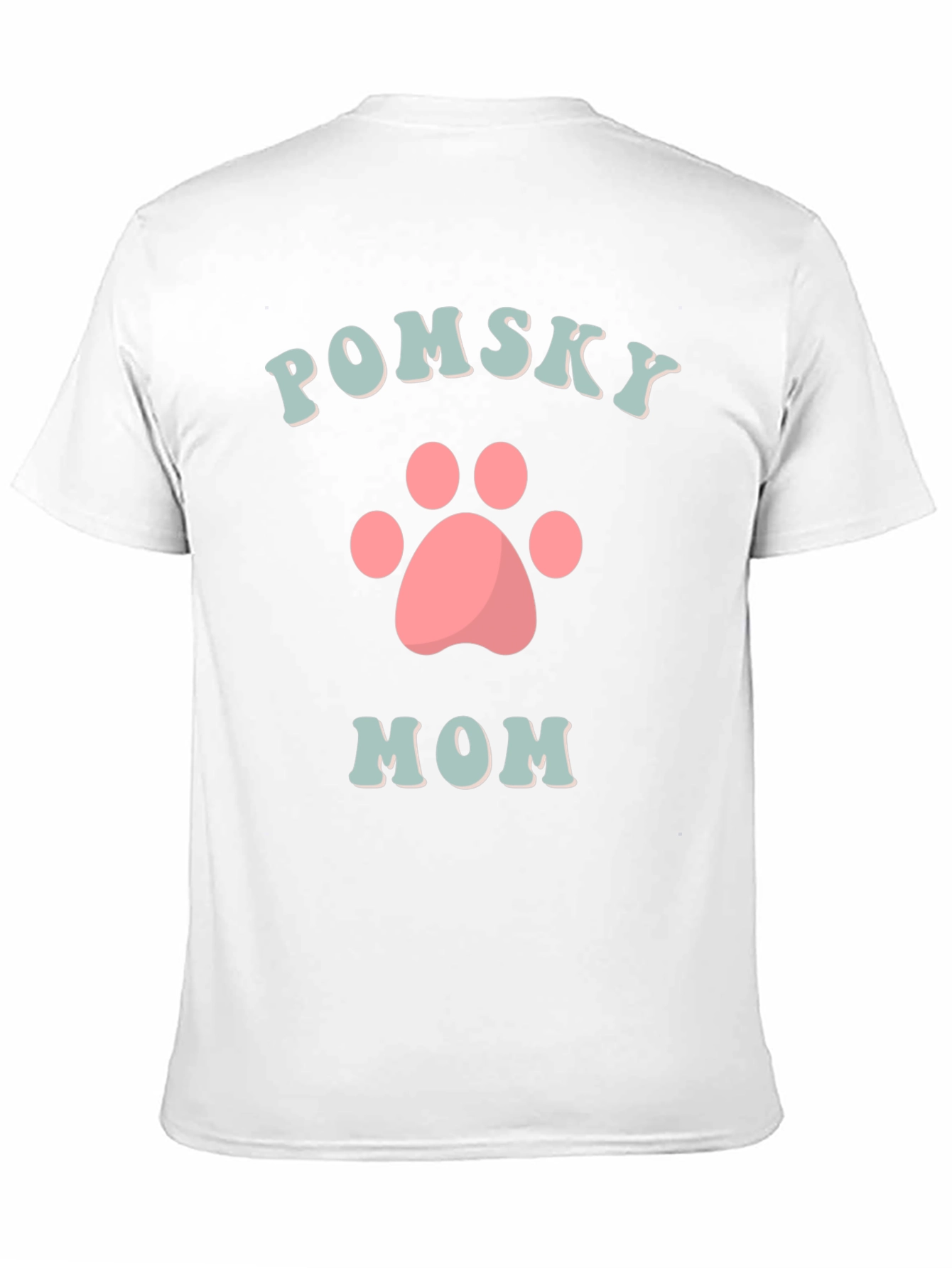 Pomsky Mom T-Shirt Cute Dog Paw Graphic Tee