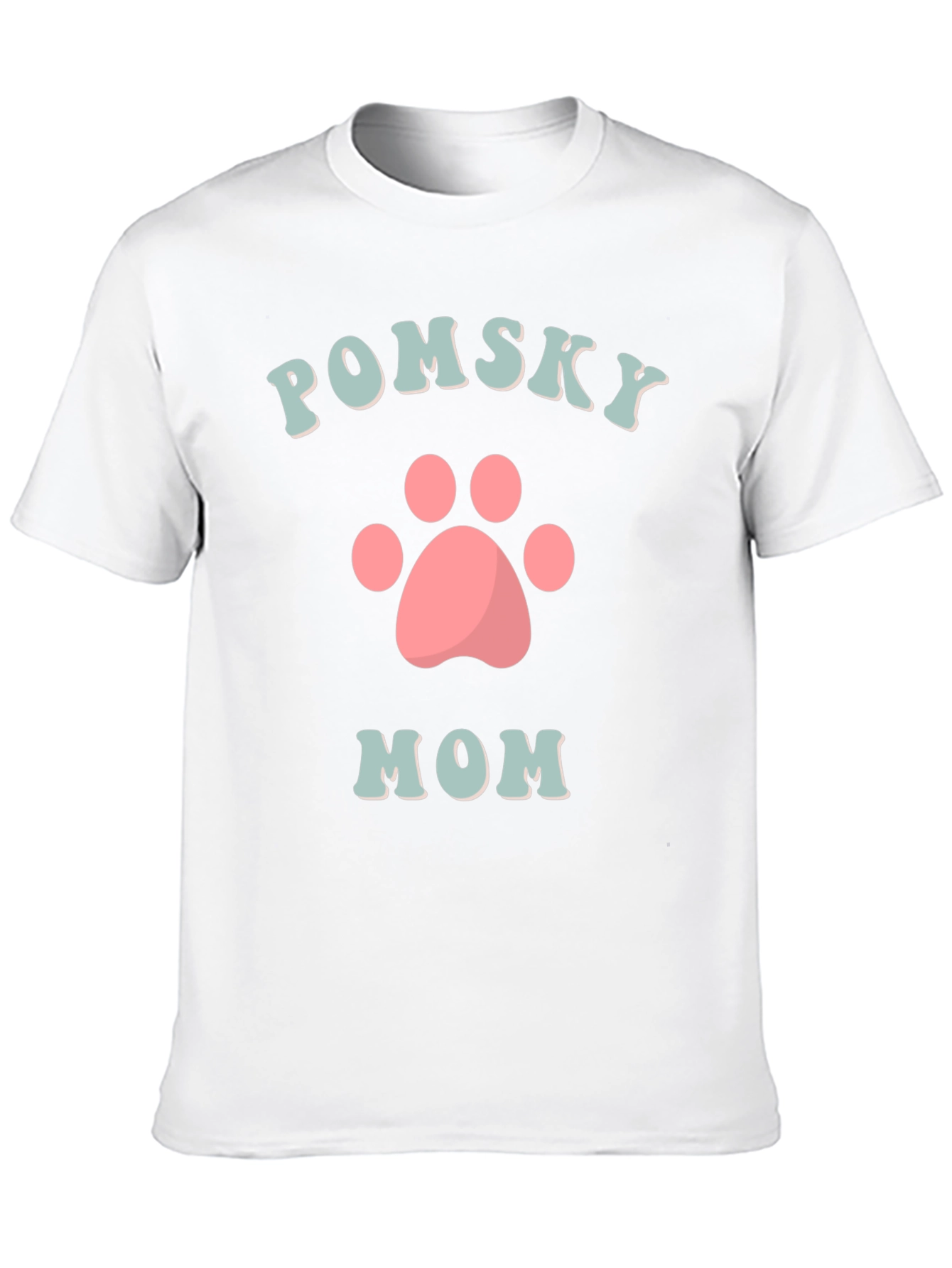 Pomsky Mom T-Shirt Cute Dog Paw Graphic Tee
