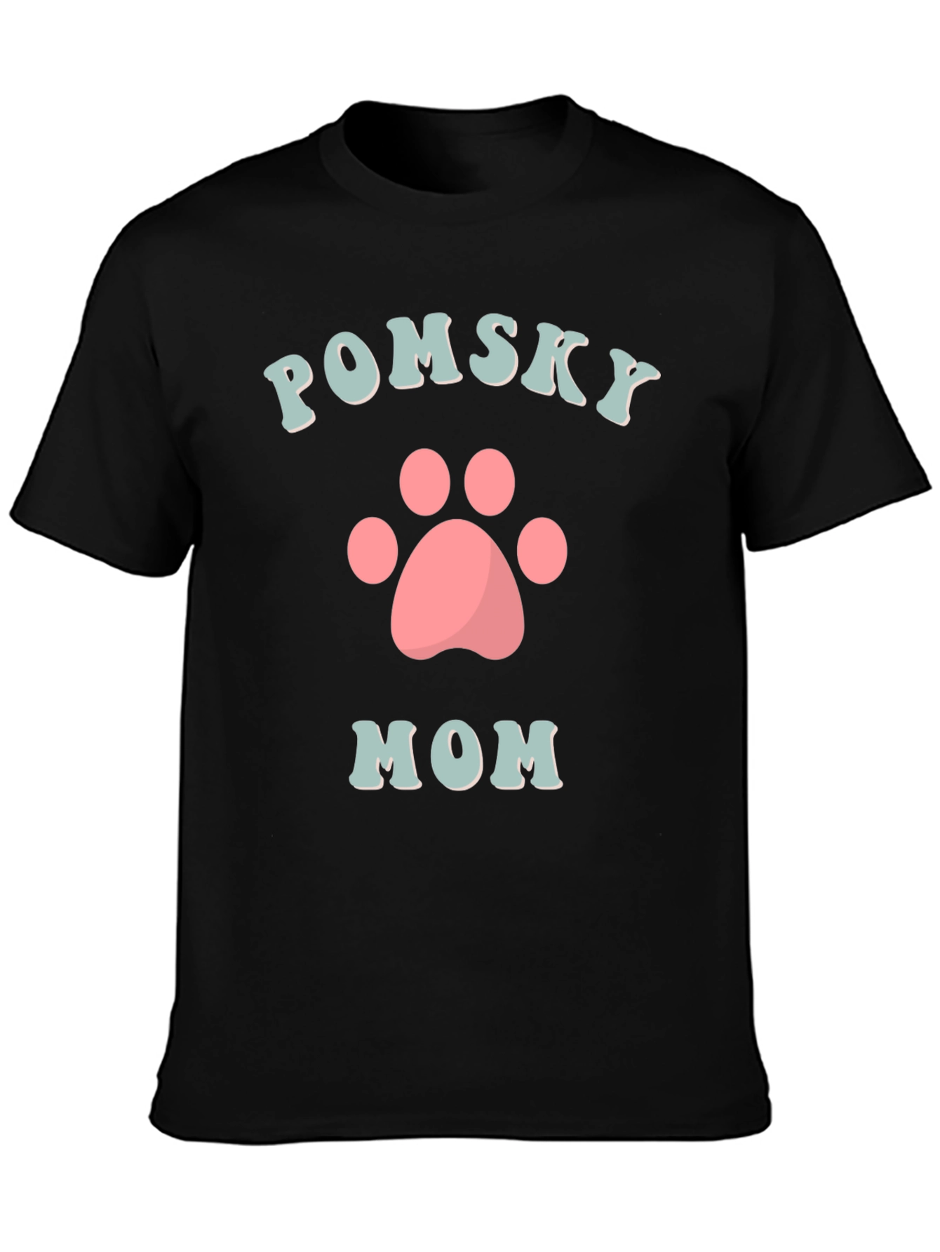 Pomsky Mom T-Shirt Cute Dog Paw Graphic Tee