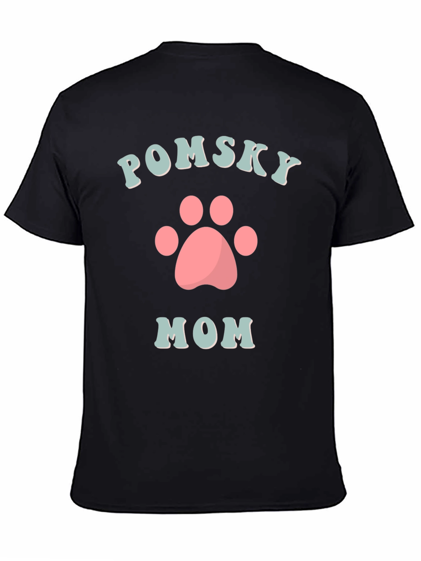 Pomsky Mom T-Shirt Cute Dog Paw Graphic Tee