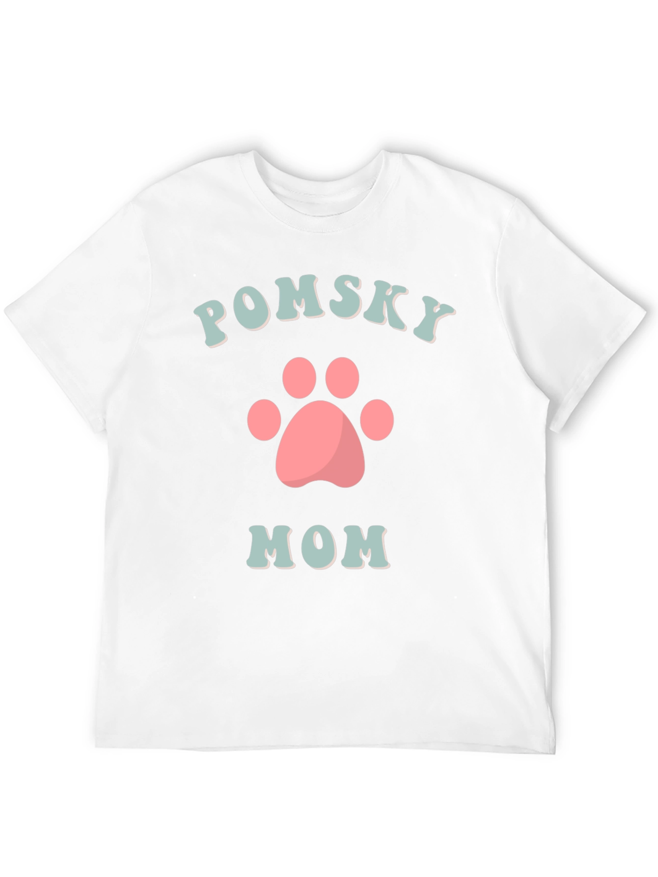 Pomsky Mom T-Shirt Cute Dog Paw Graphic Tee