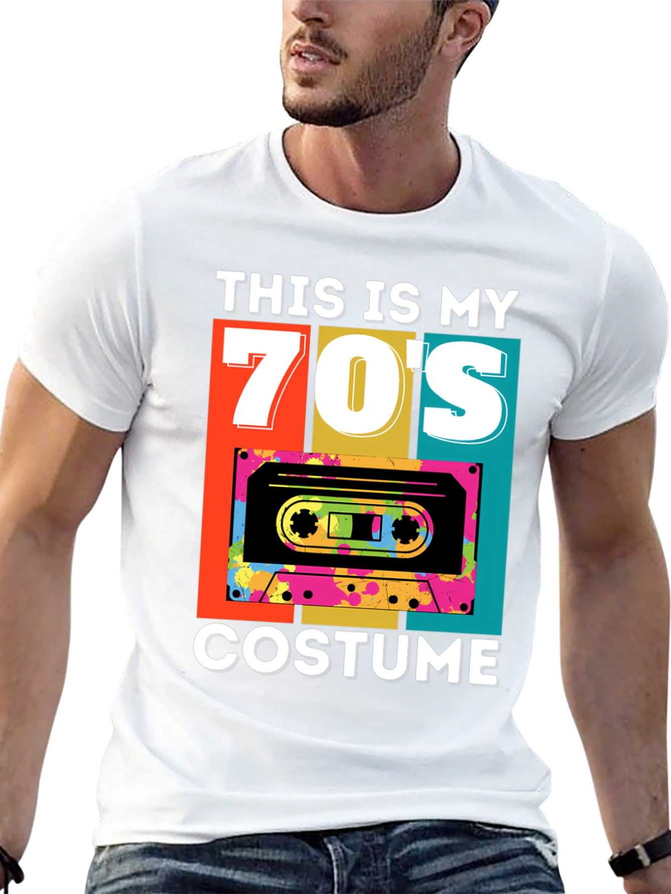 Retro 70s Costume Cassette T-Shirt