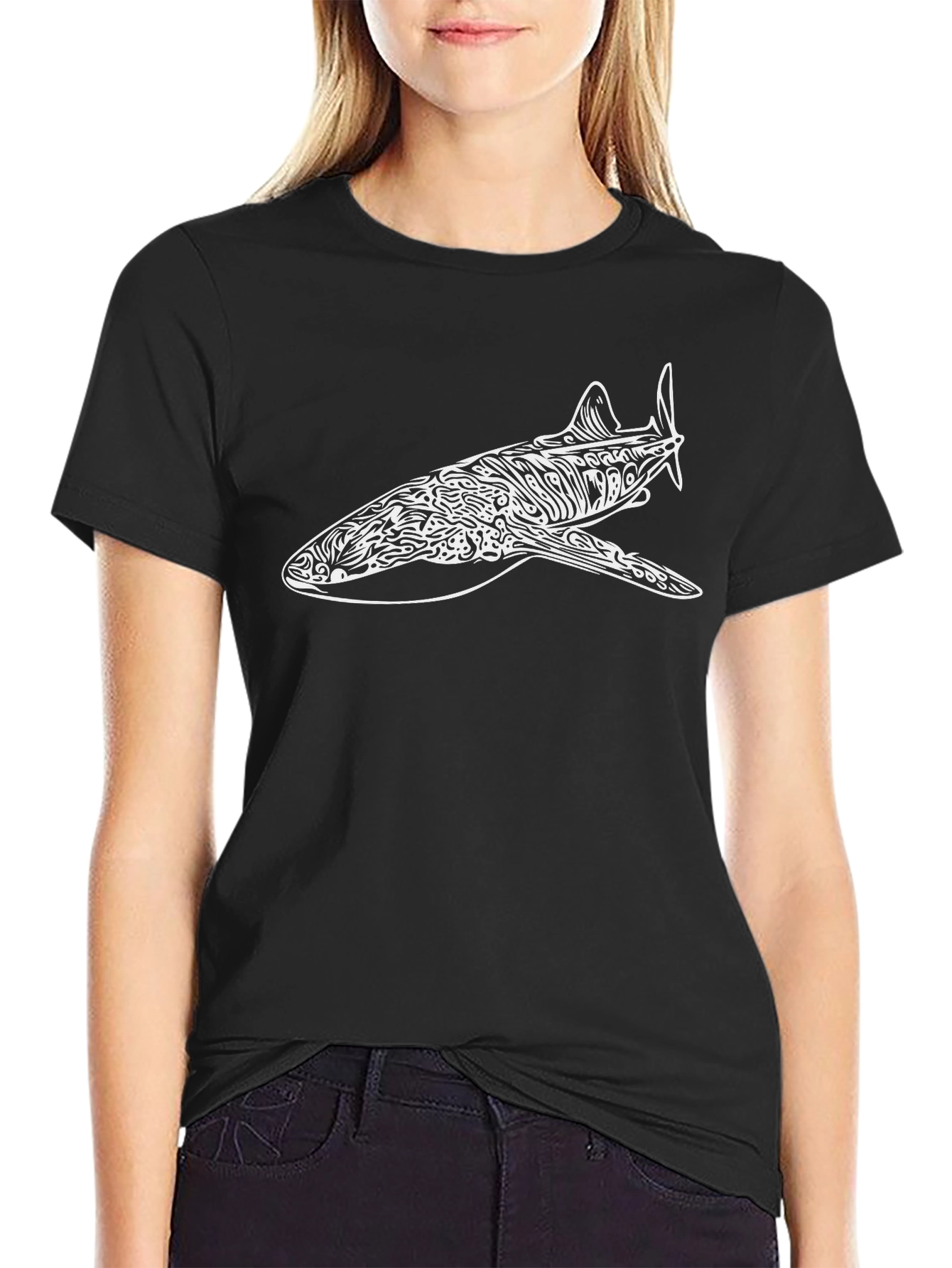 Cool Black T-Shirt with Airplane Graphic