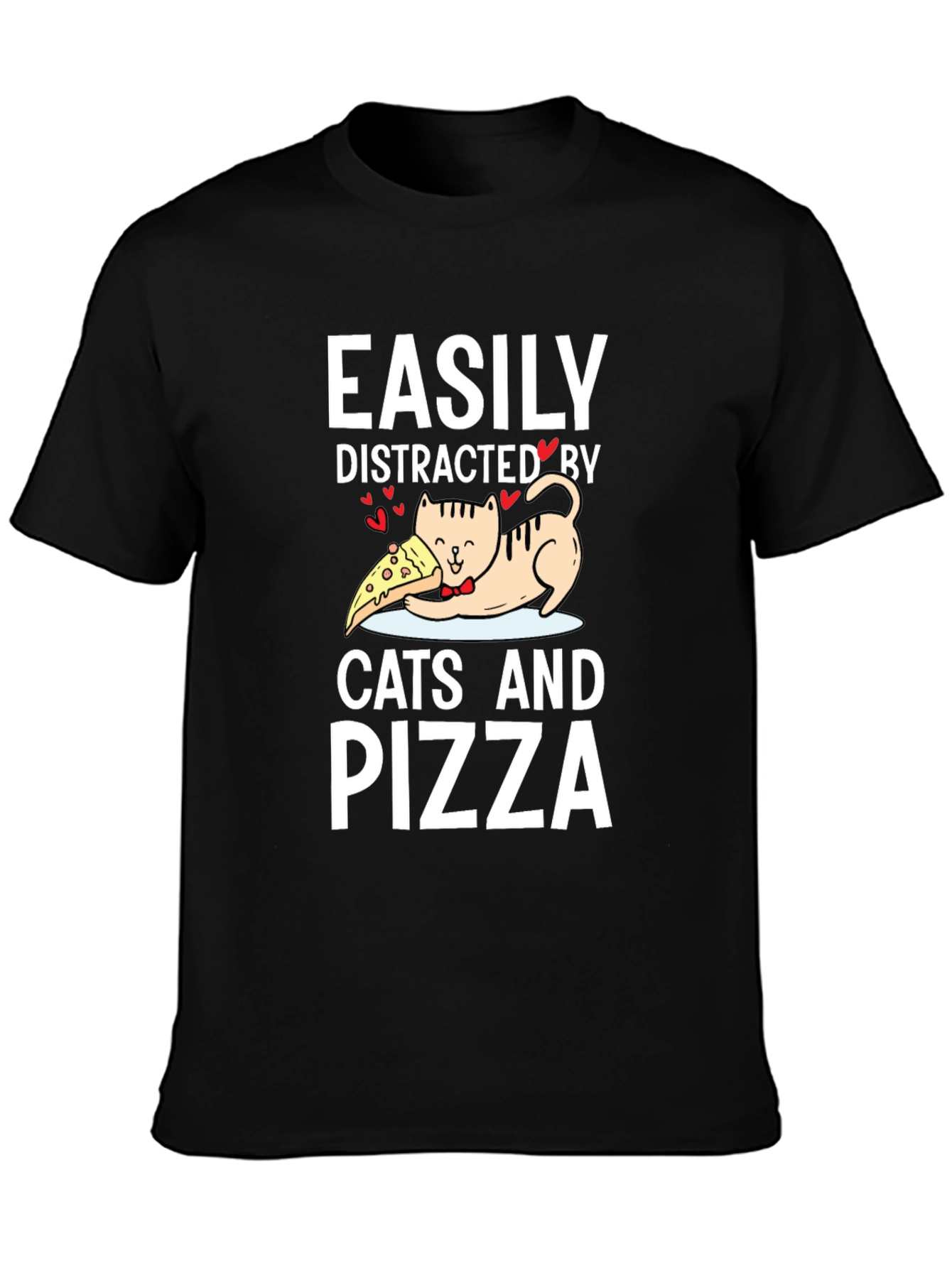 Easily Distracted By Cats And Pizza T-Shirt
