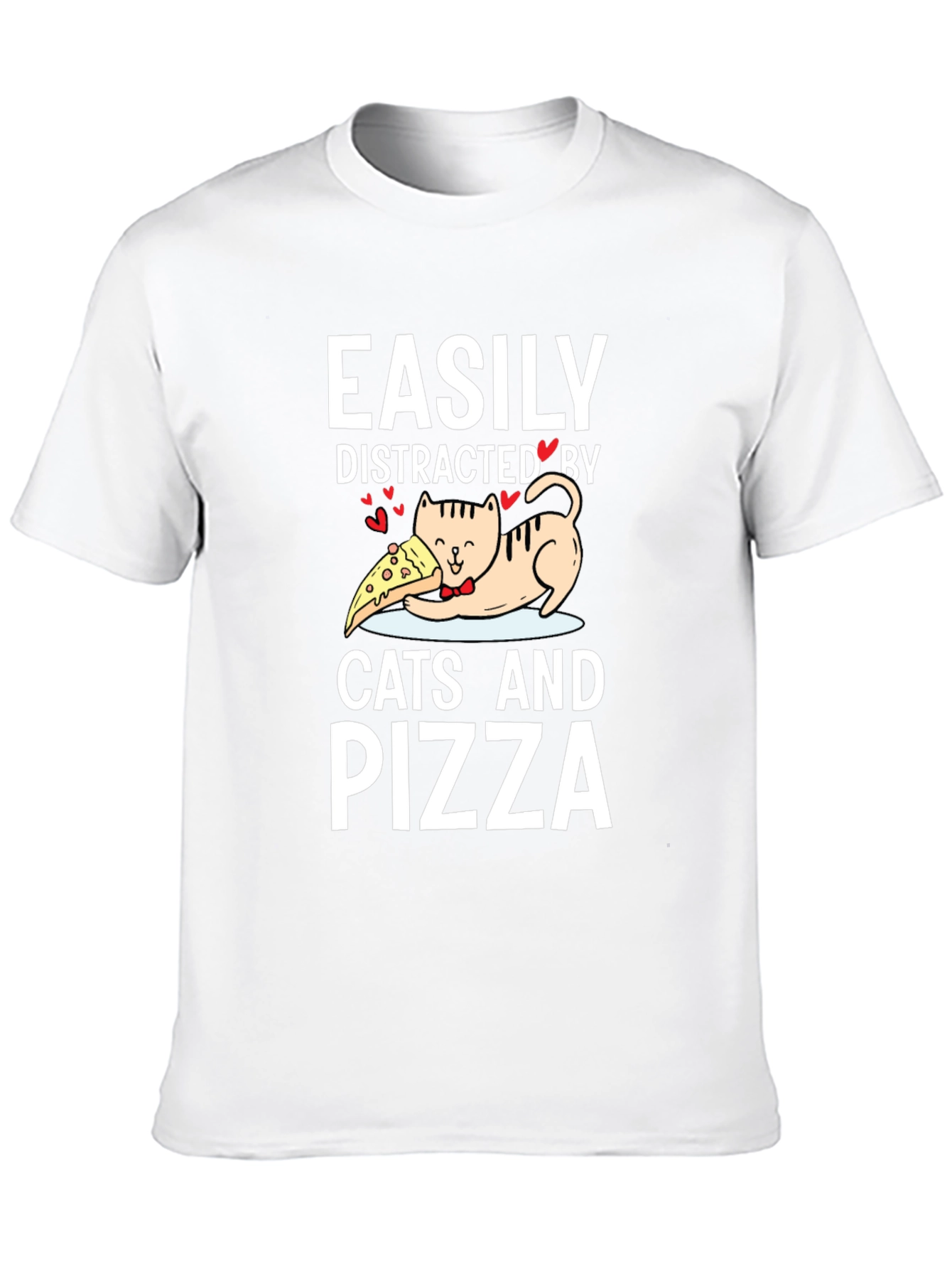 Easily Distracted By Cats And Pizza T-Shirt