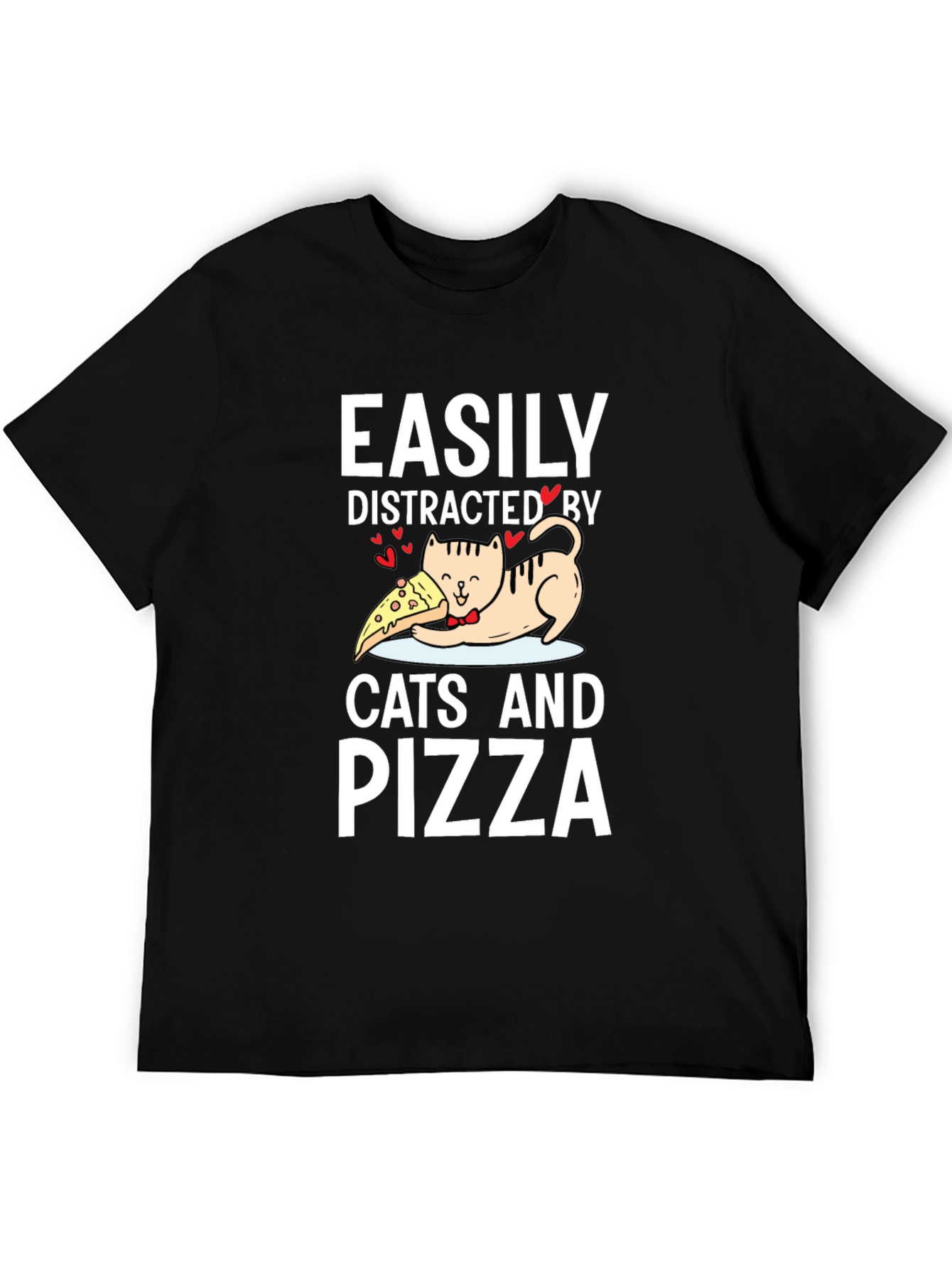 Easily Distracted By Cats And Pizza T-Shirt