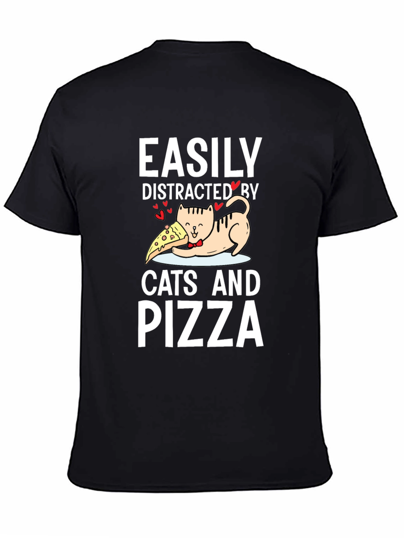 Easily Distracted By Cats And Pizza T-Shirt