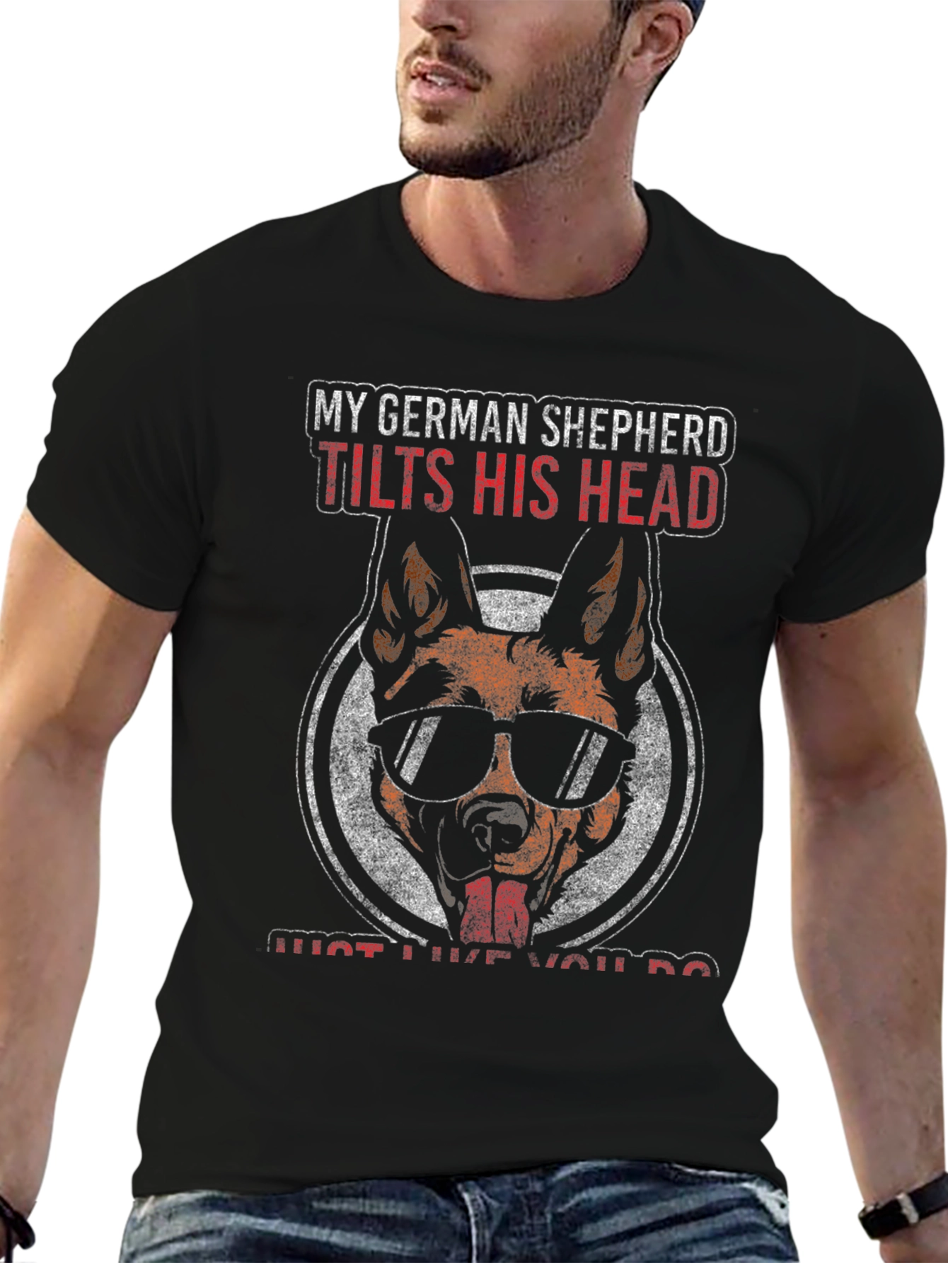 German Shepherd T-Shirt - Tilts Head Design