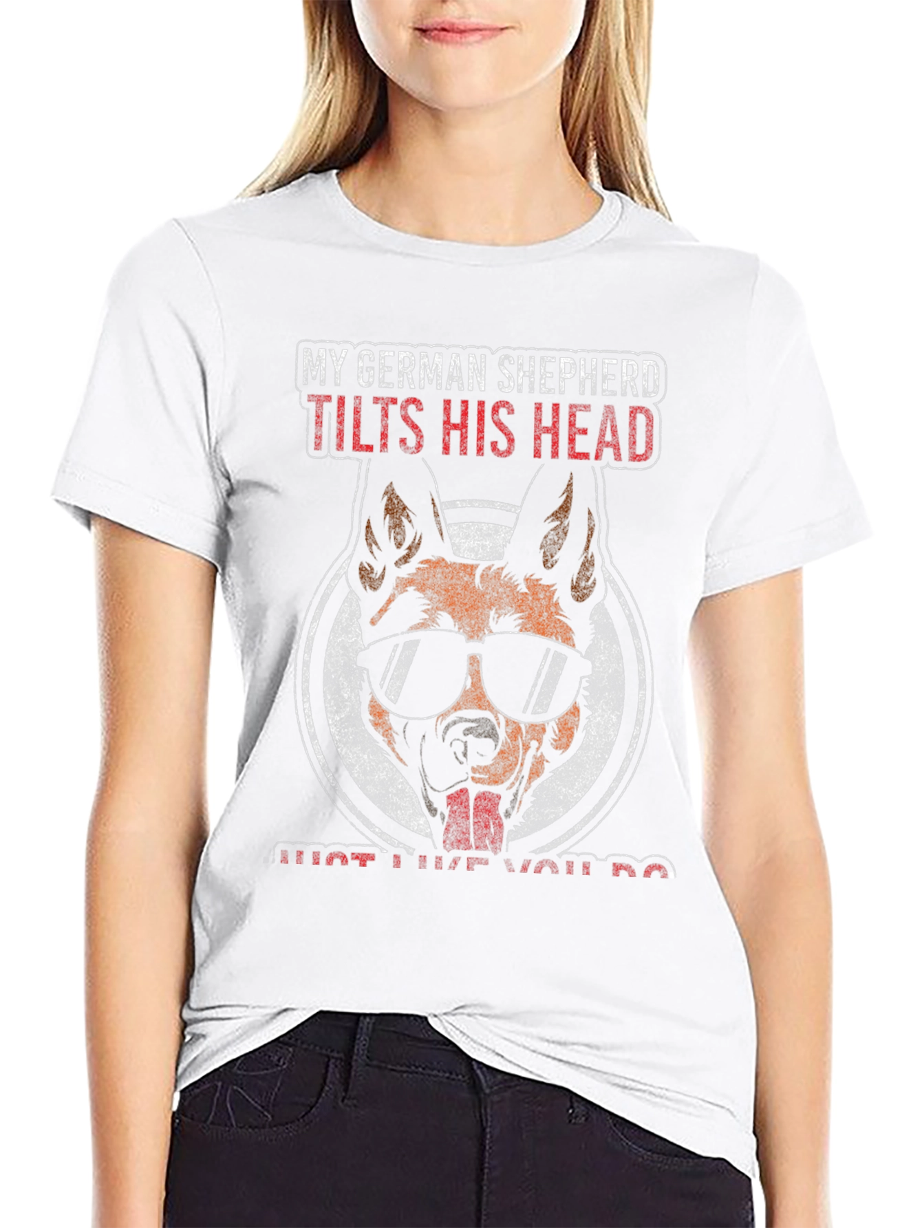 German Shepherd T-Shirt - Tilts Head Design