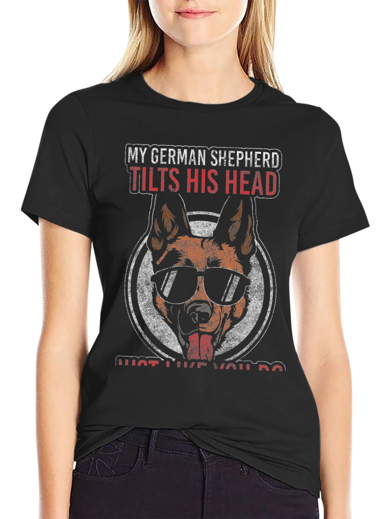 German Shepherd T-Shirt - Tilts Head Design