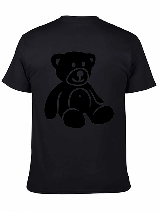 Black Teddy Bear Graphic T-Shirt - Comfortable & Casual
