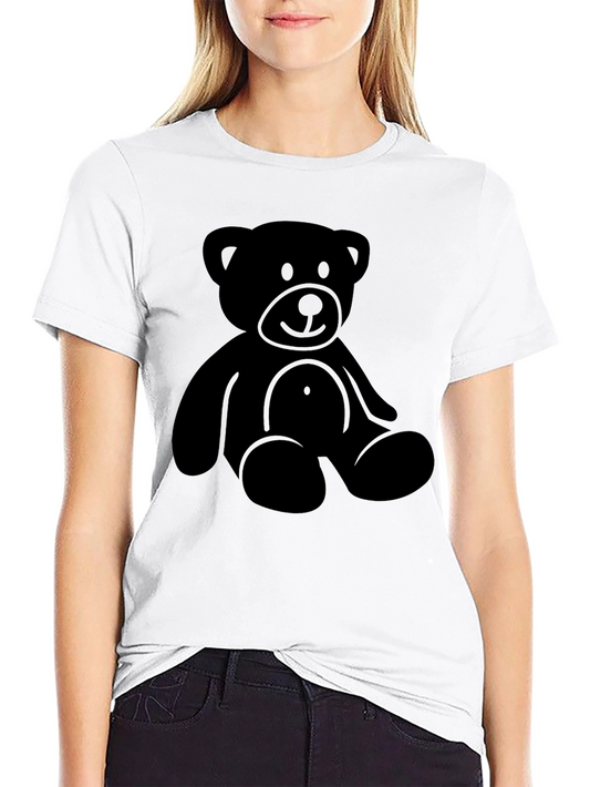 Black Teddy Bear Graphic T-Shirt - Comfortable & Casual