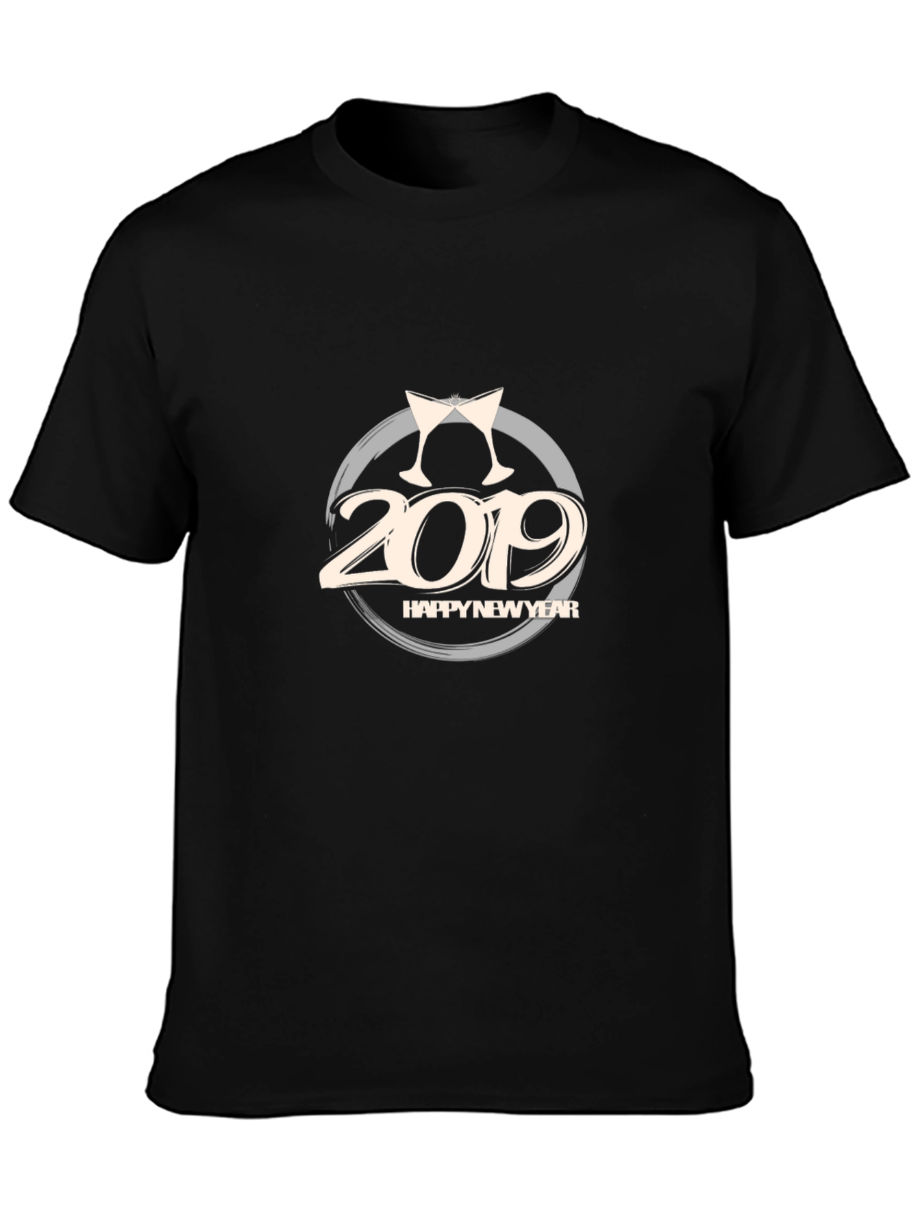 2019 Happy New Year Black T-Shirt