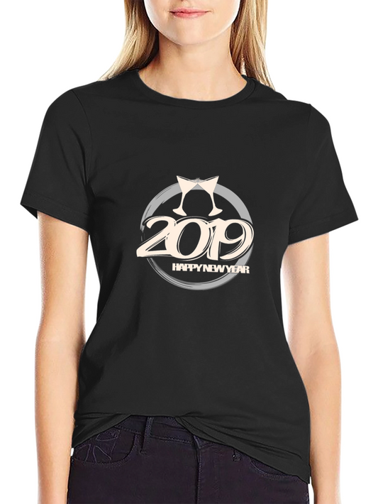 2019 Happy New Year Black T-Shirt