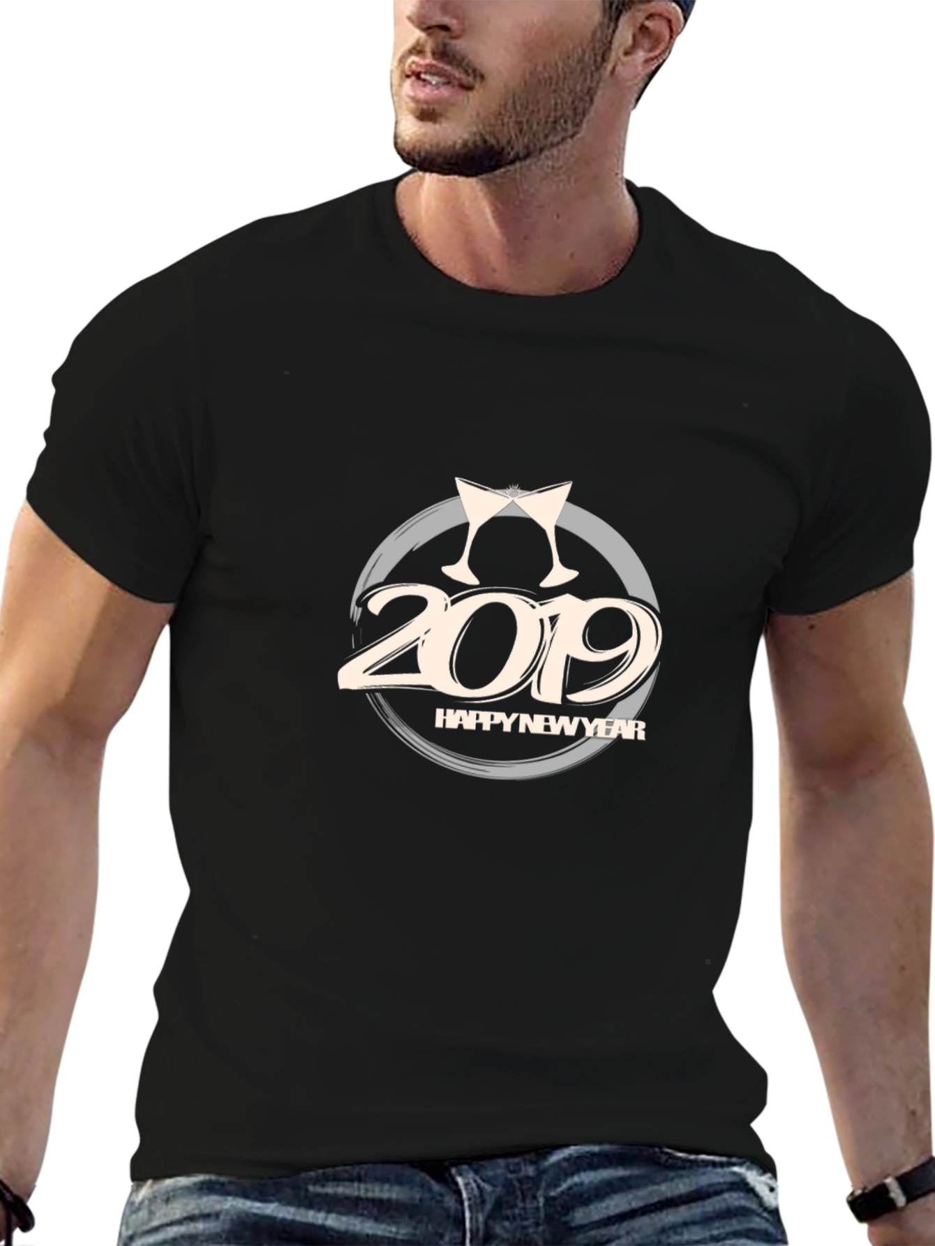 2019 Happy New Year Black T-Shirt