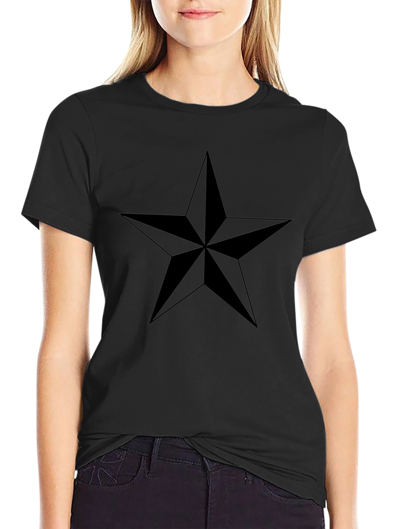 Black Star Graphic Tee - Casual Style