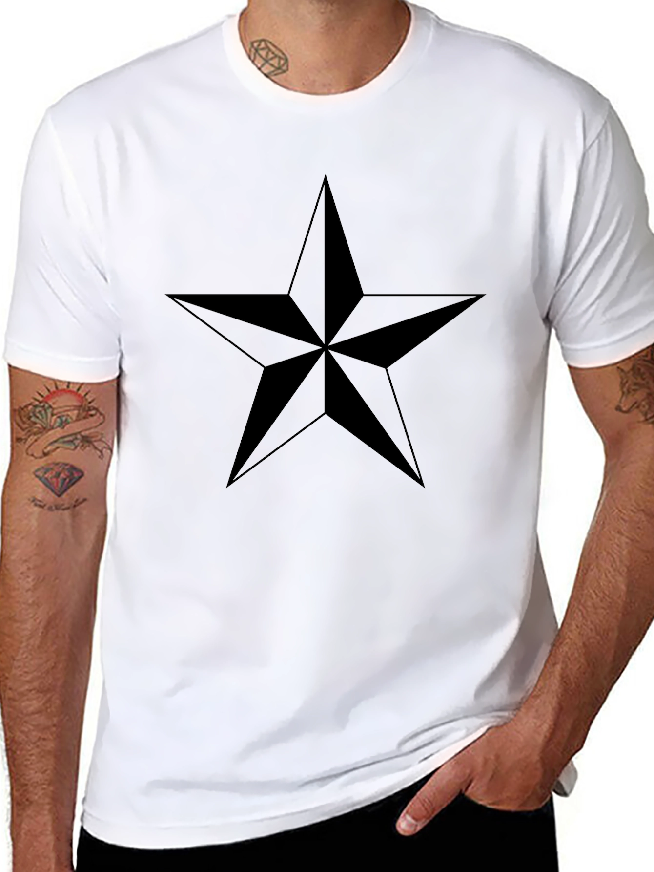 Black Star Graphic Tee - Casual Style
