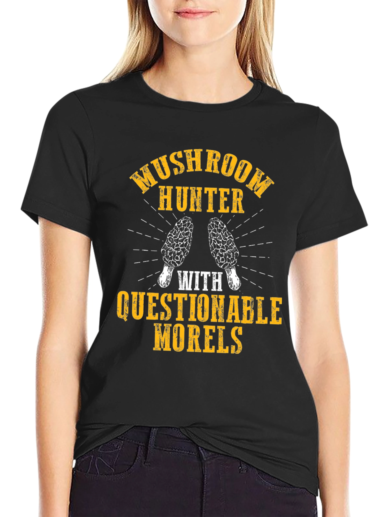 Mushroom Hunter with Questionable Morels T-Shirt