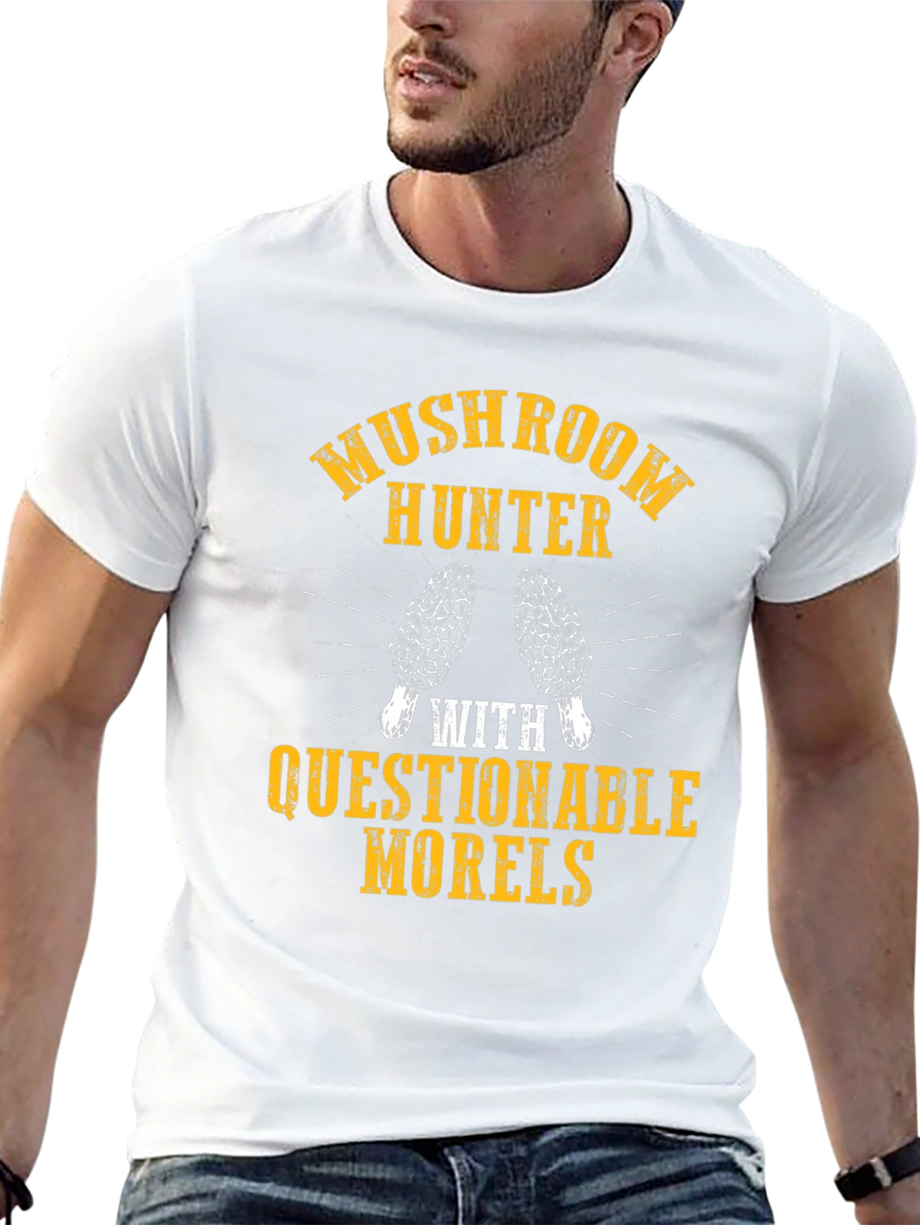 Mushroom Hunter with Questionable Morels T-Shirt