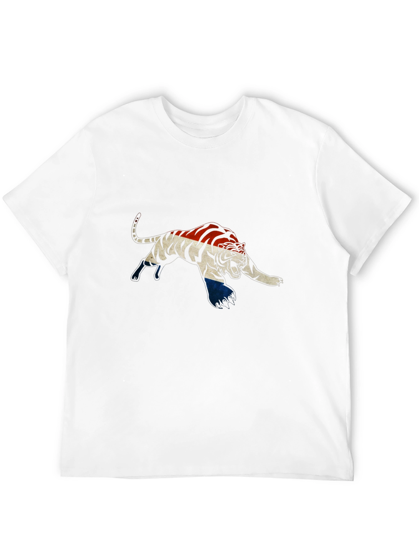 Striped Tiger Graphic Black T-Shirt
