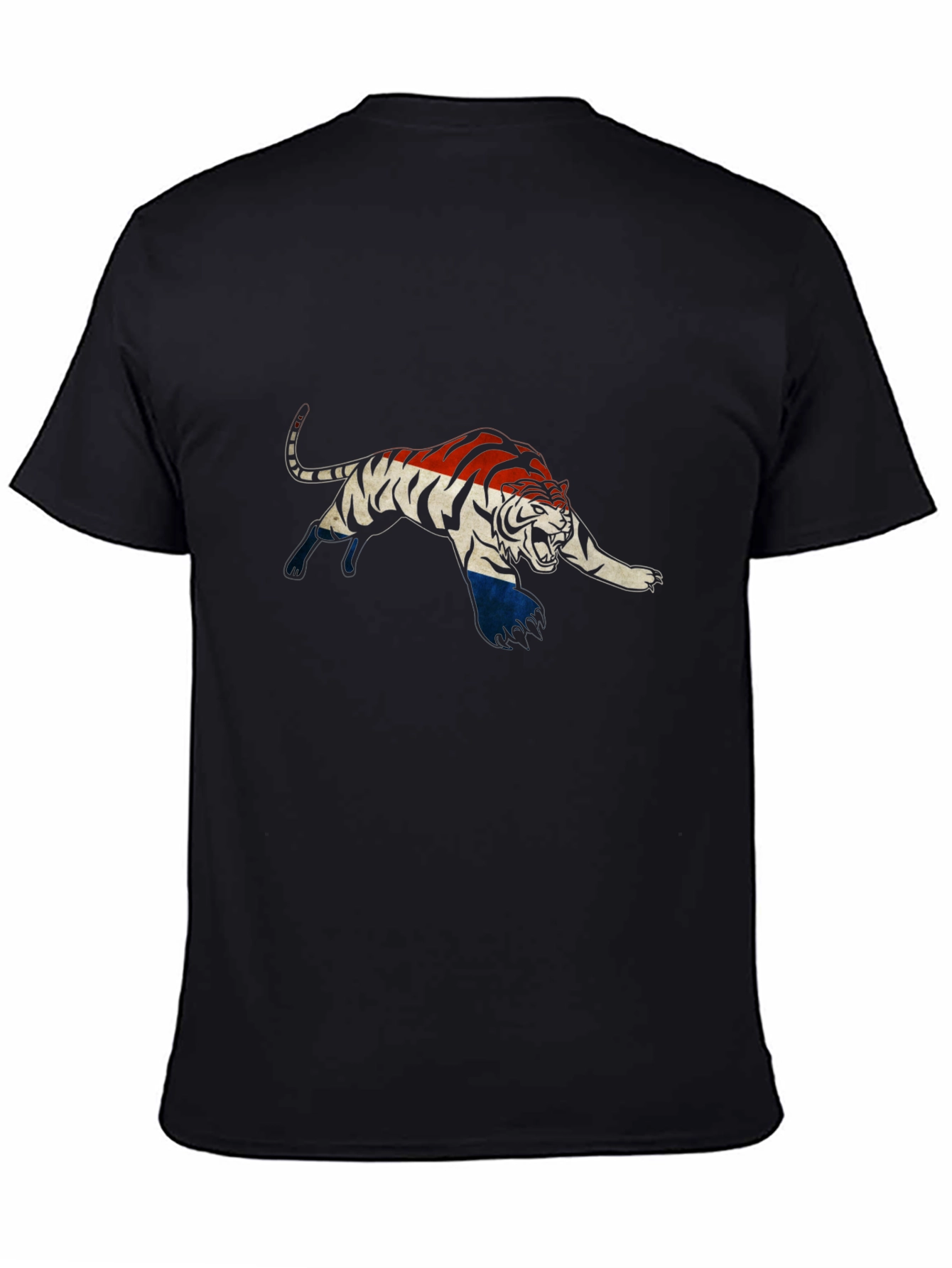 Striped Tiger Graphic Black T-Shirt