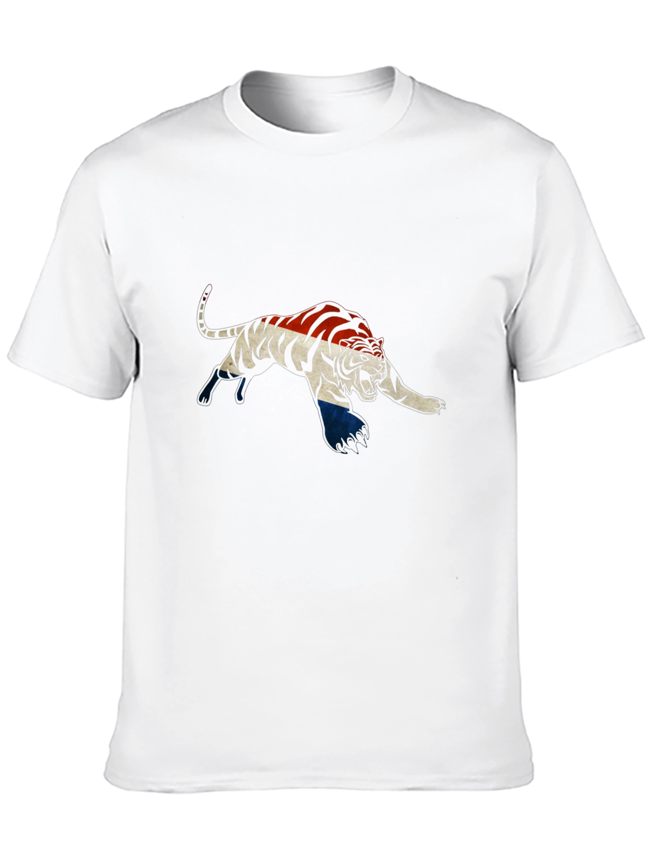 Striped Tiger Graphic Black T-Shirt