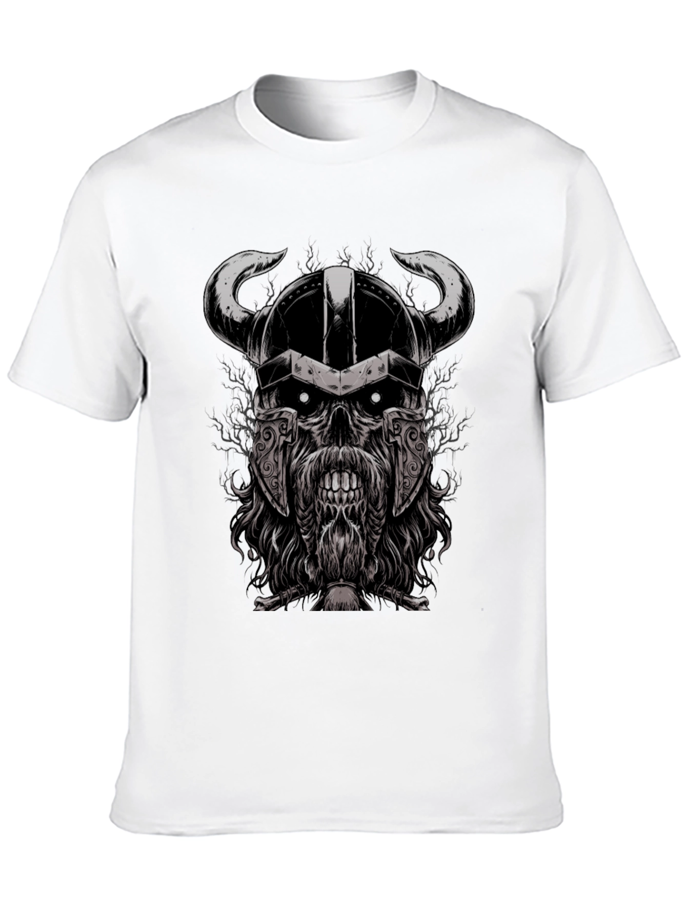 Viking Skull Graphic Black T-Shirt