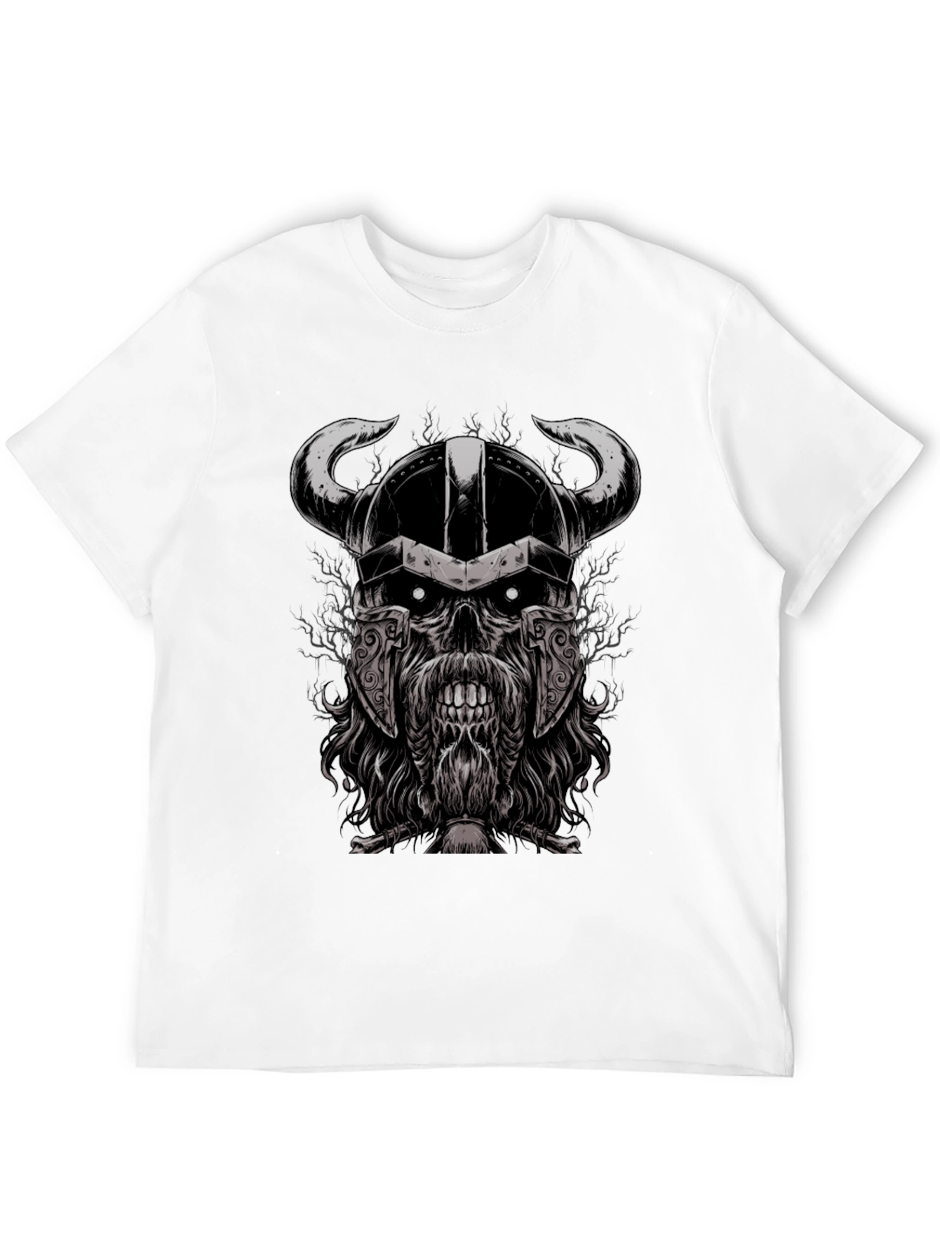 Viking Skull Graphic Black T-Shirt