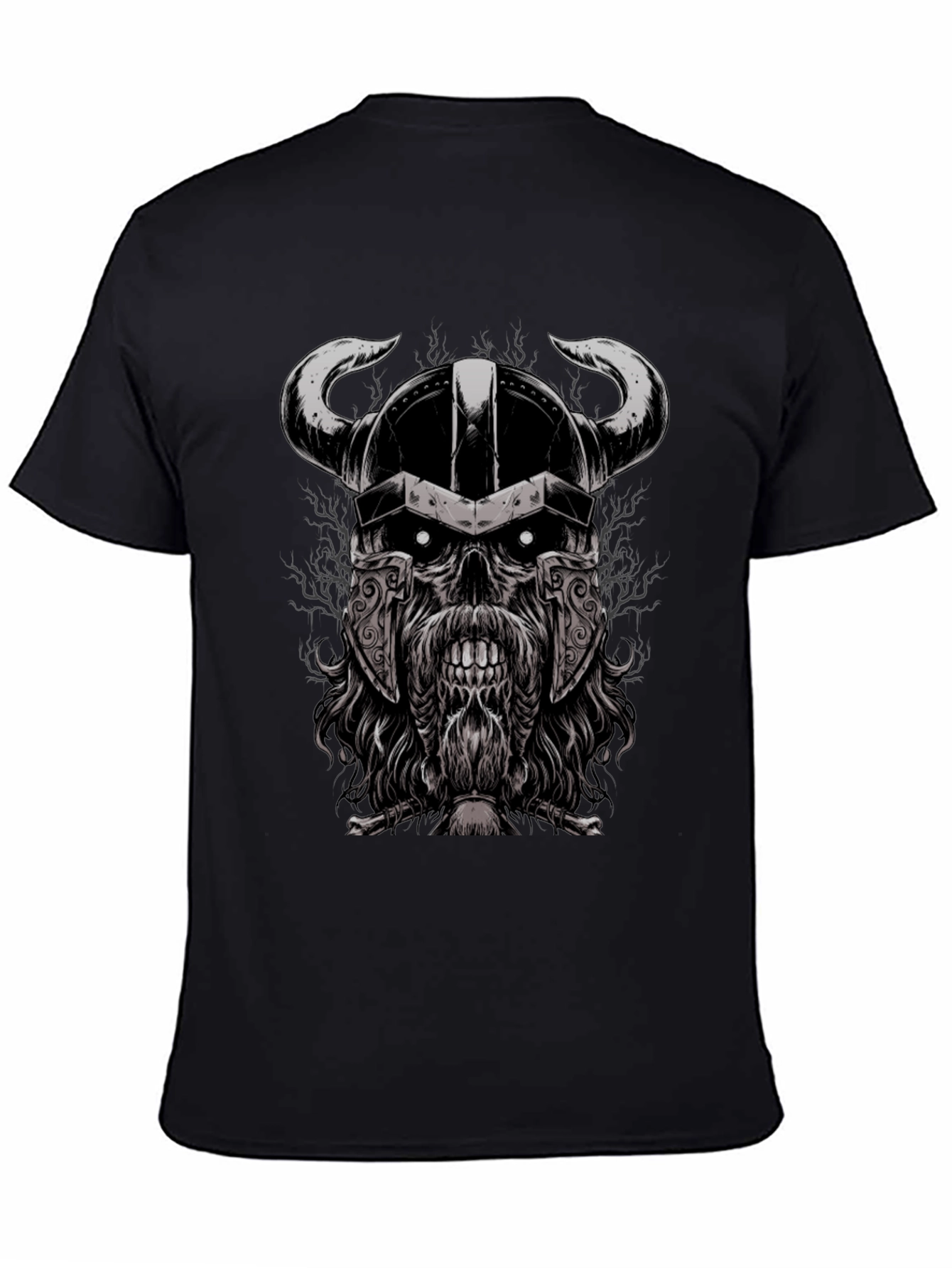Viking Skull Graphic Black T-Shirt