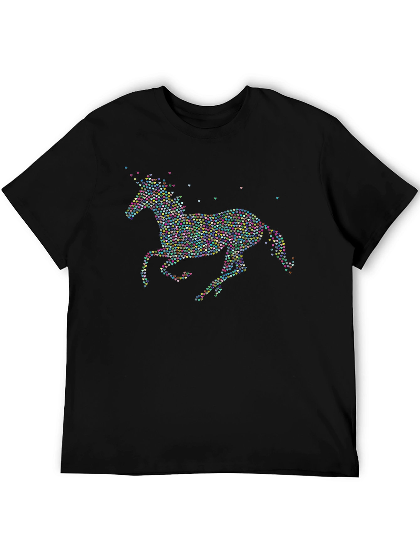 Heart Unicorn Graphic Tee - Black