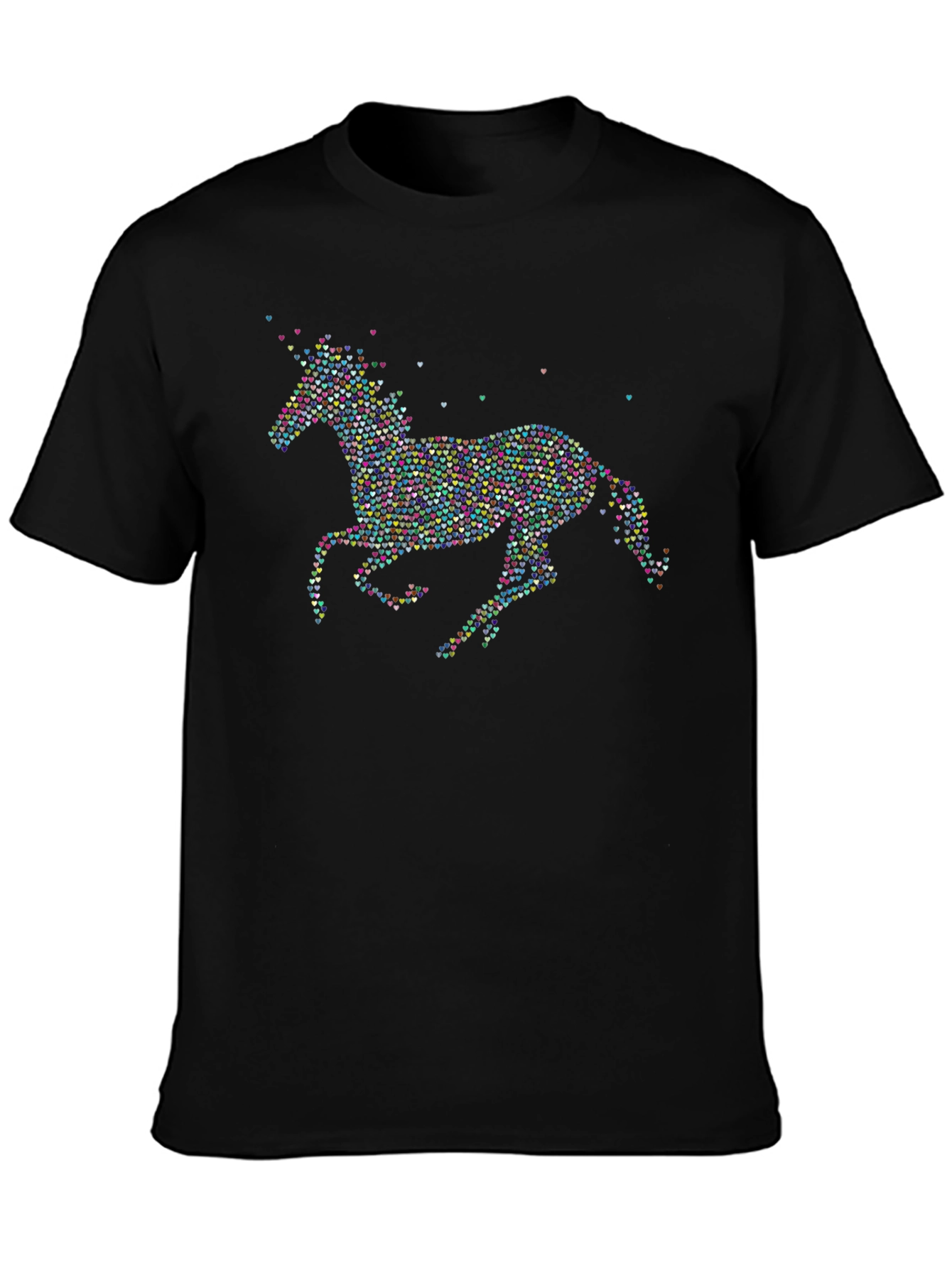 Heart Unicorn Graphic Tee - Black