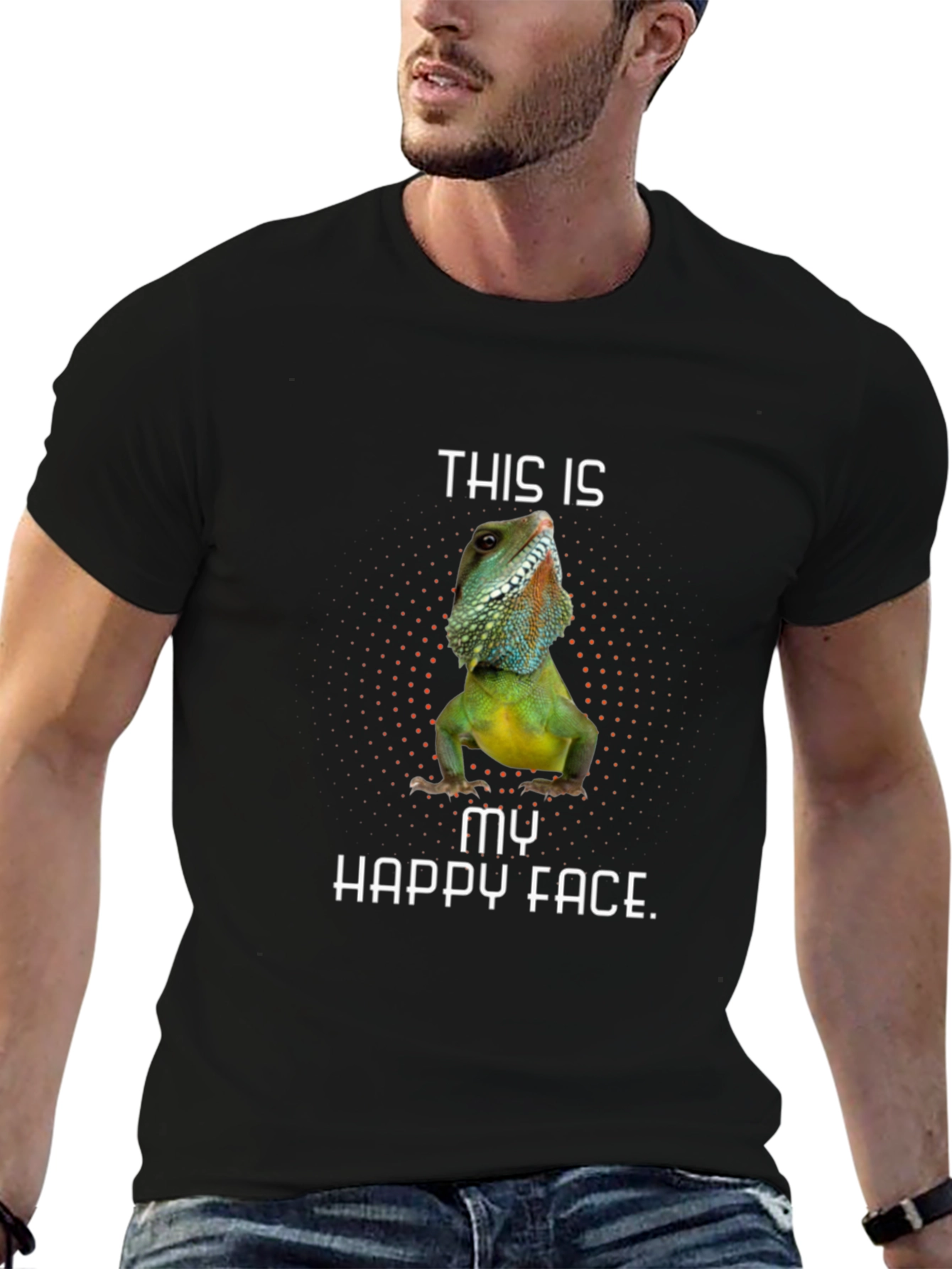 Lizard Happy Face Graphic Tee