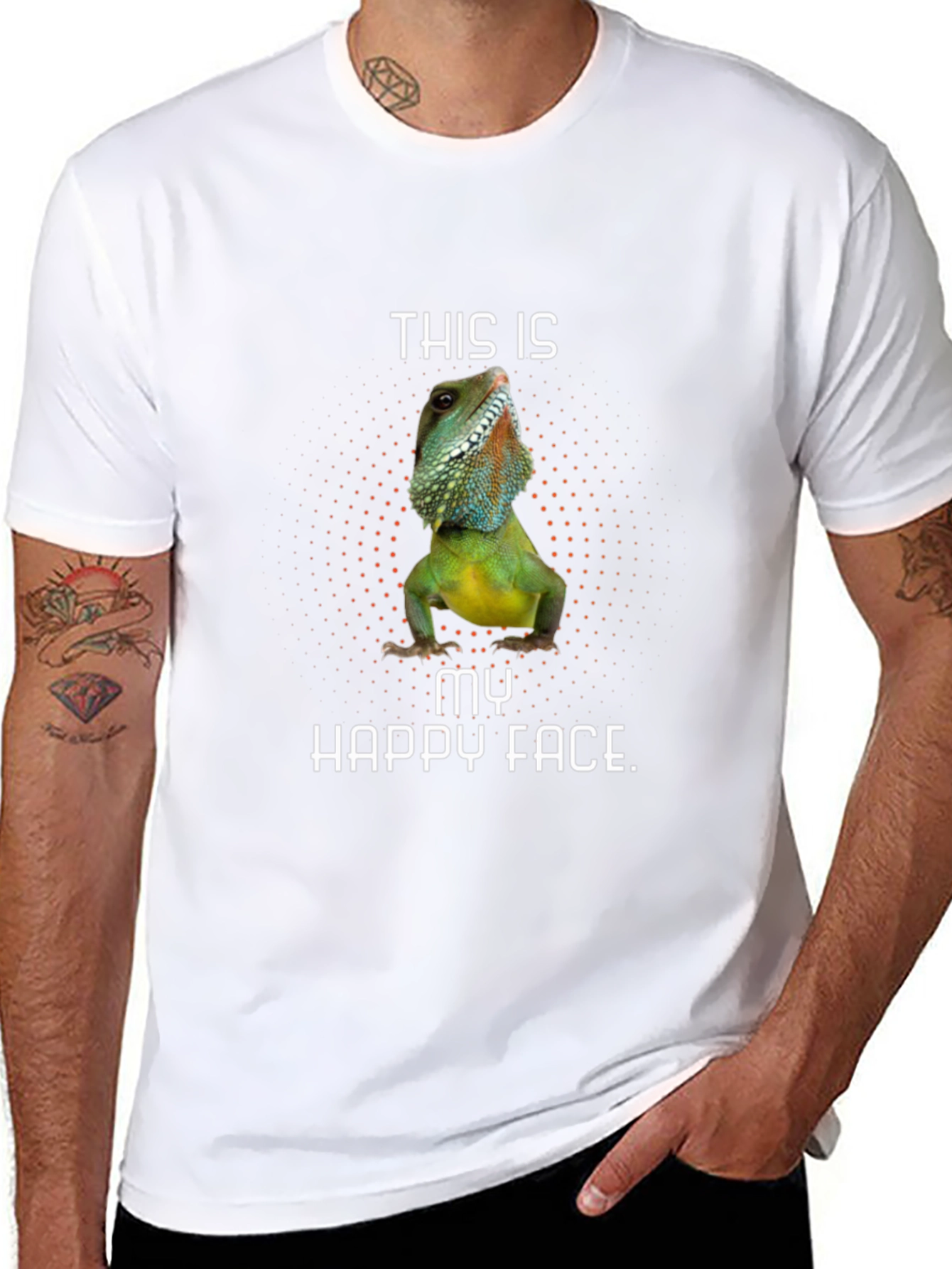 Lizard Happy Face Graphic Tee