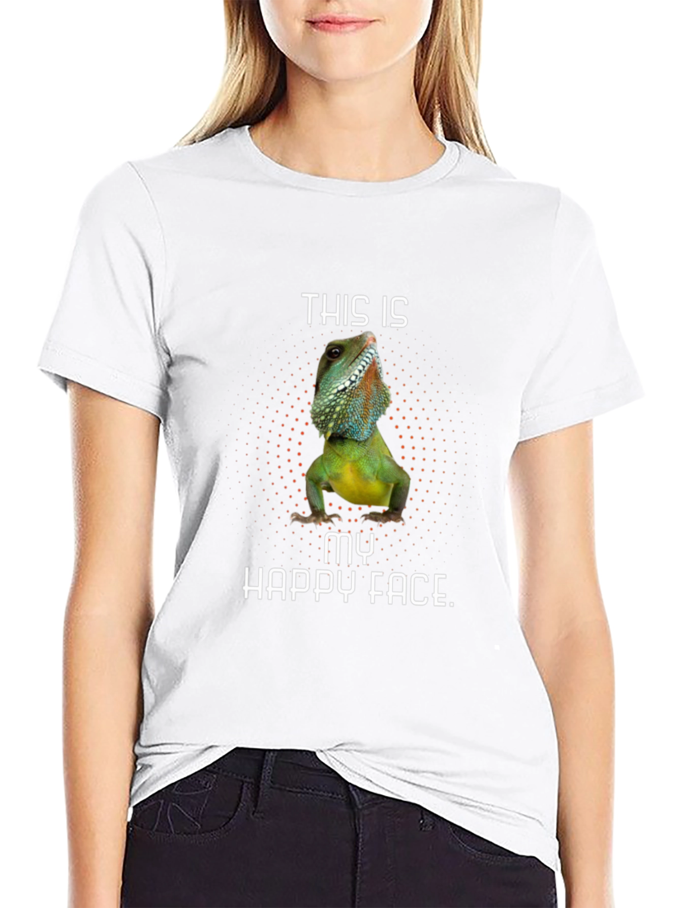 Lizard Happy Face Graphic Tee