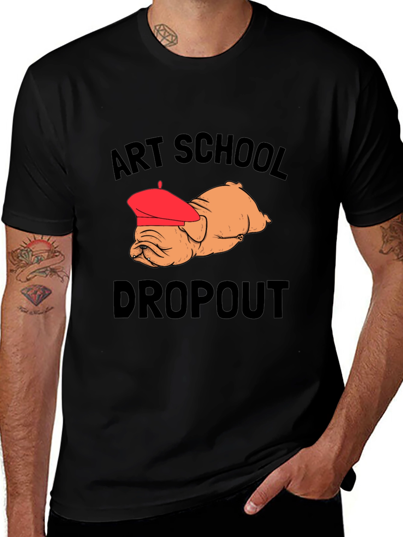 Art School Dropout Bulldog Graphic Tee