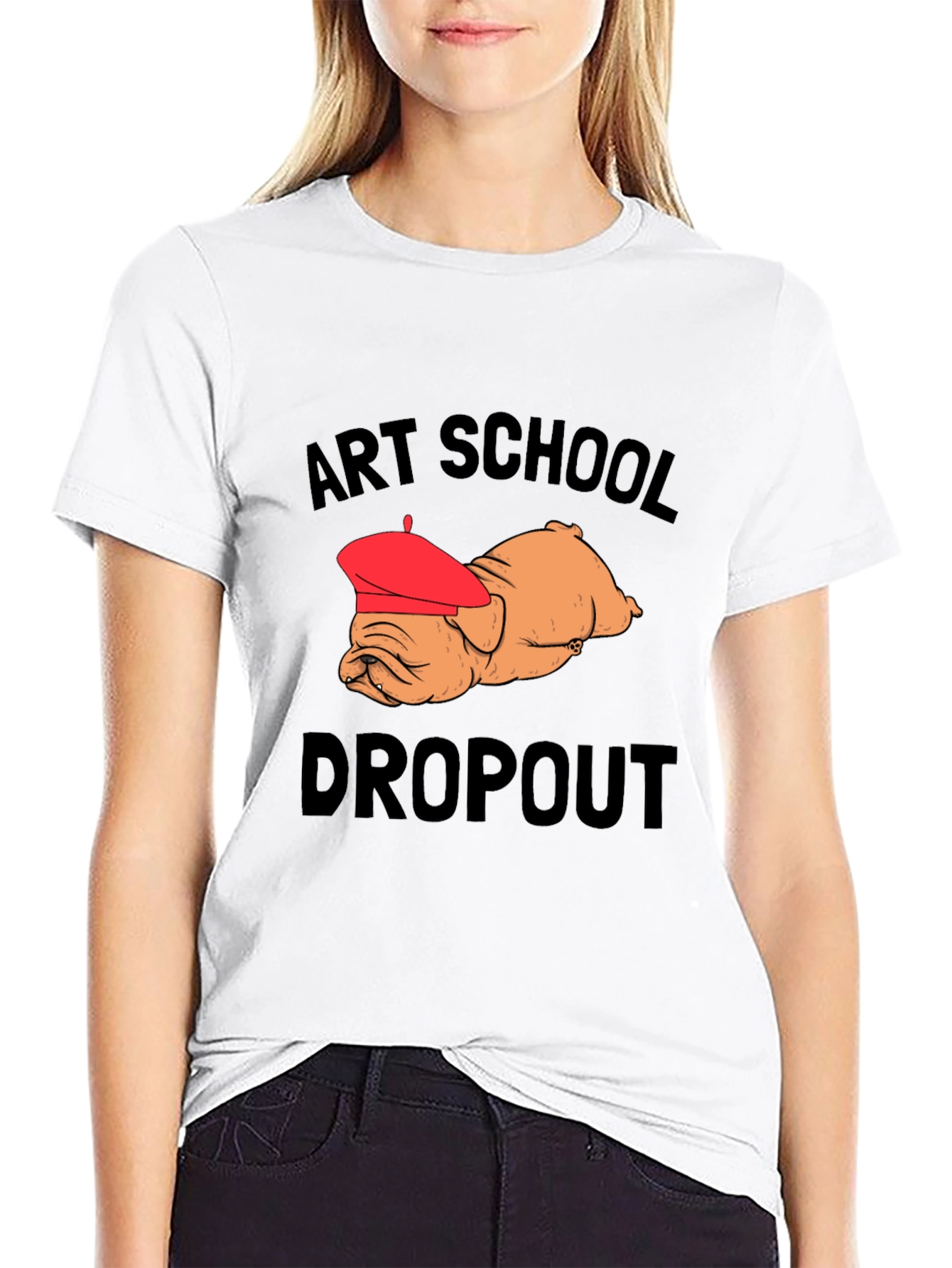 Art School Dropout Bulldog Graphic Tee