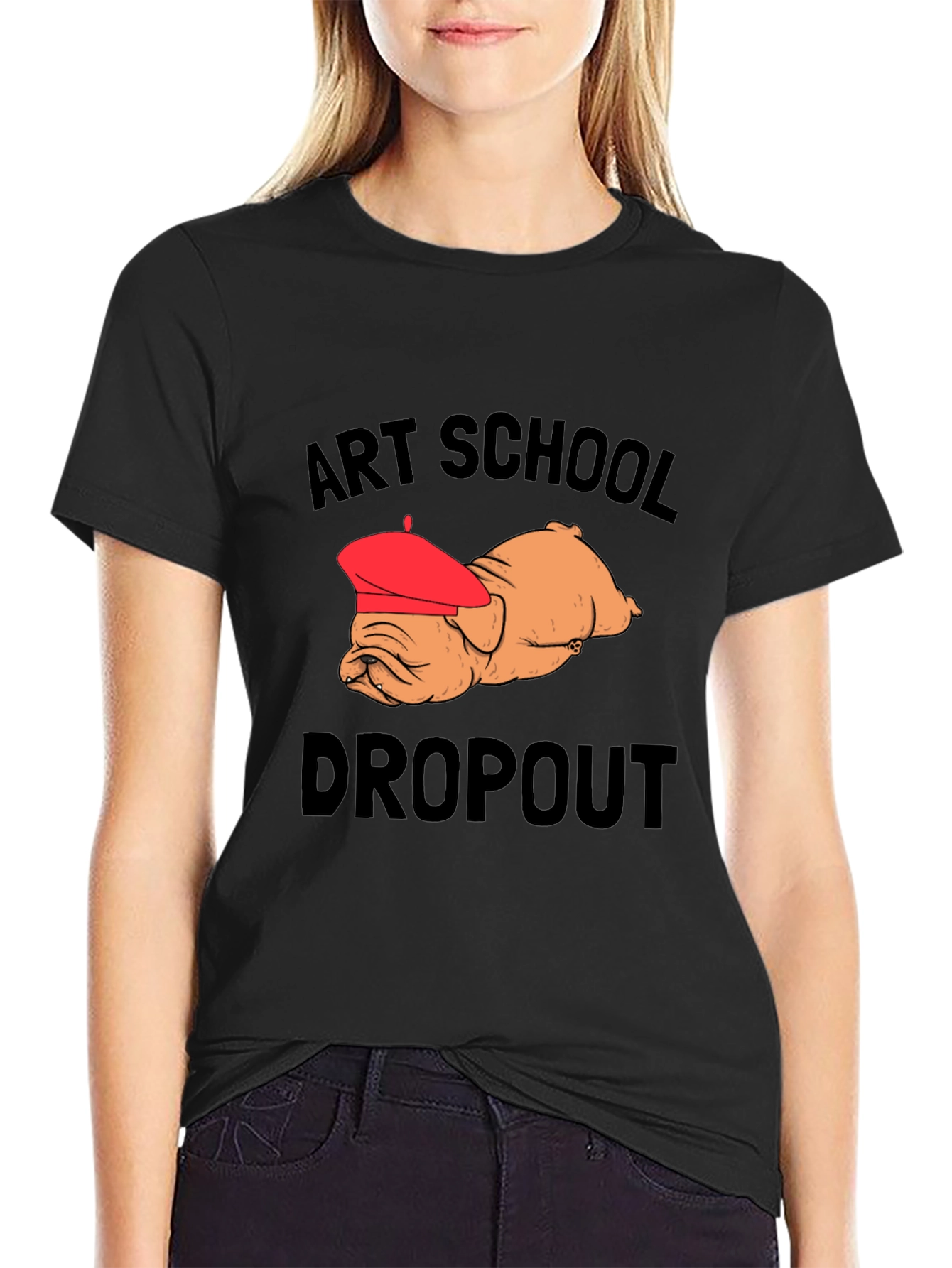 Art School Dropout Bulldog Graphic Tee