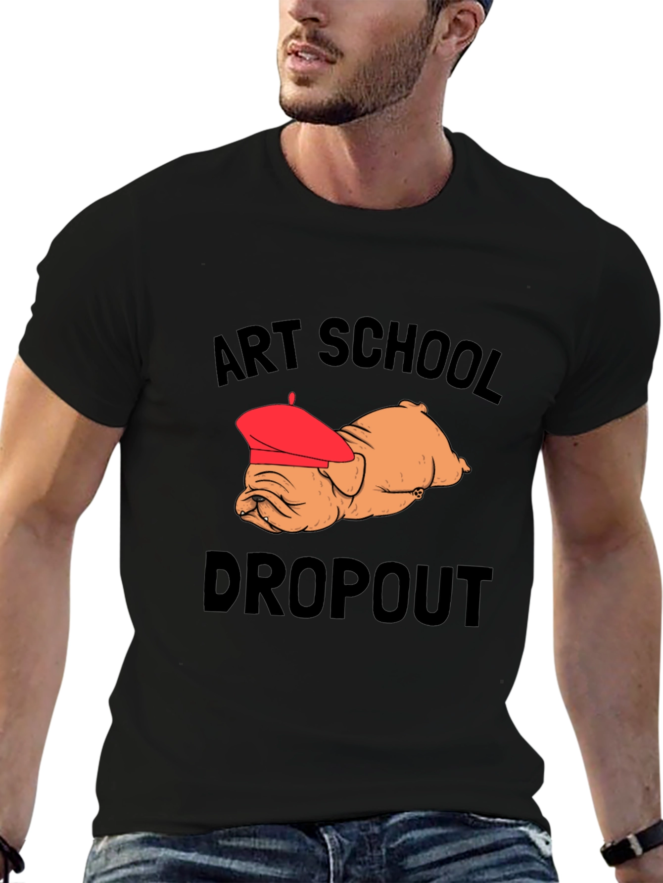 Art School Dropout Bulldog Graphic Tee