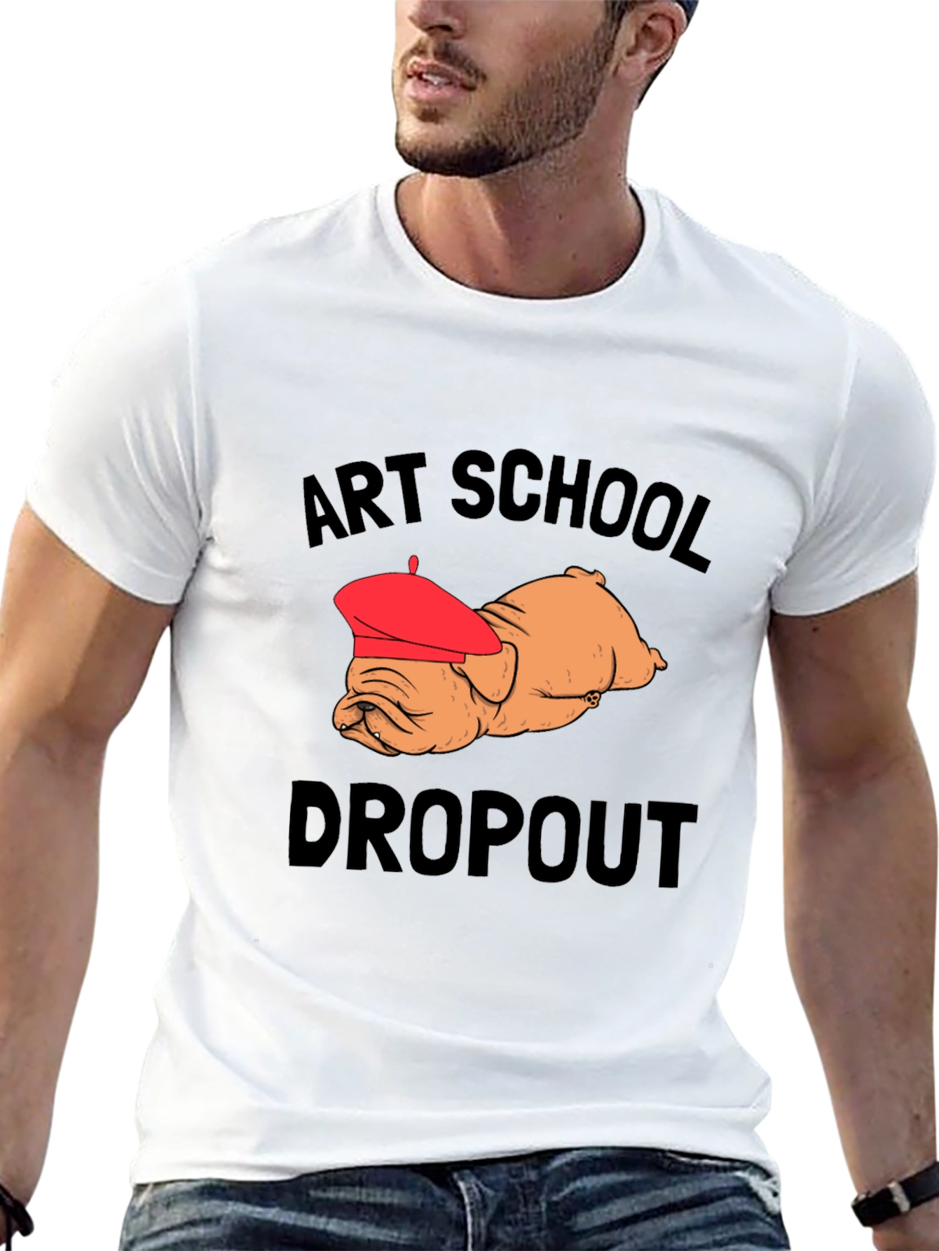 Art School Dropout Bulldog Graphic Tee