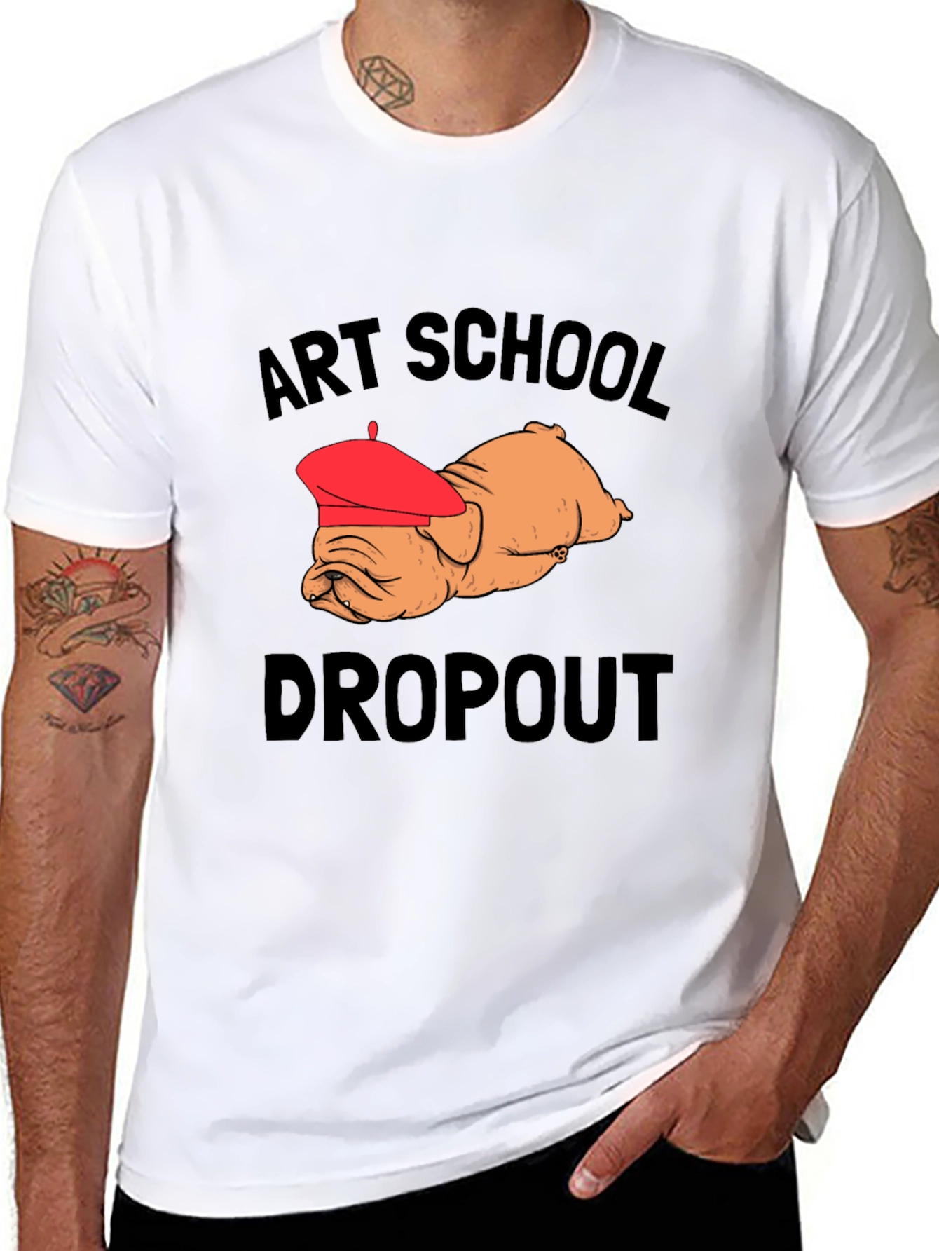 Art School Dropout Bulldog Graphic Tee