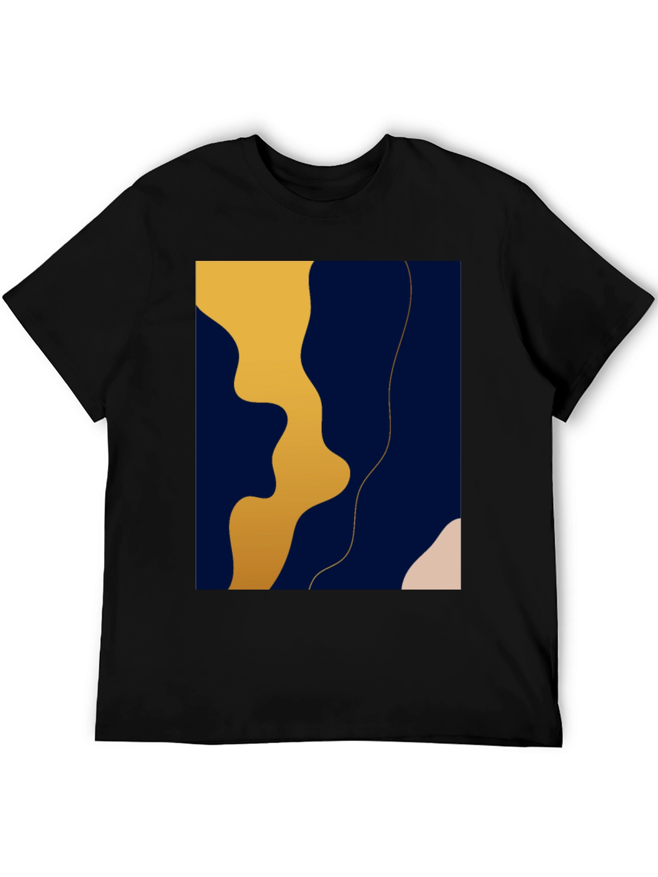Modern Abstract Graphic Black T-Shirt
