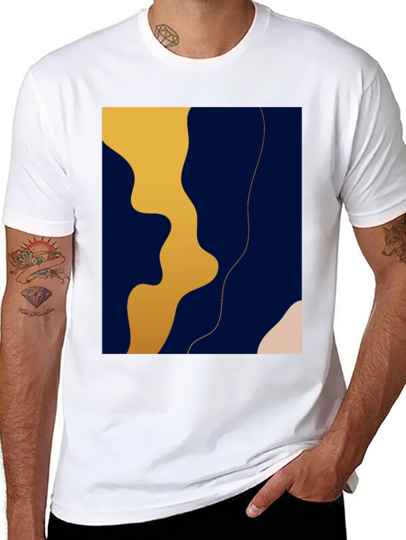 Modern Abstract Graphic Black T-Shirt